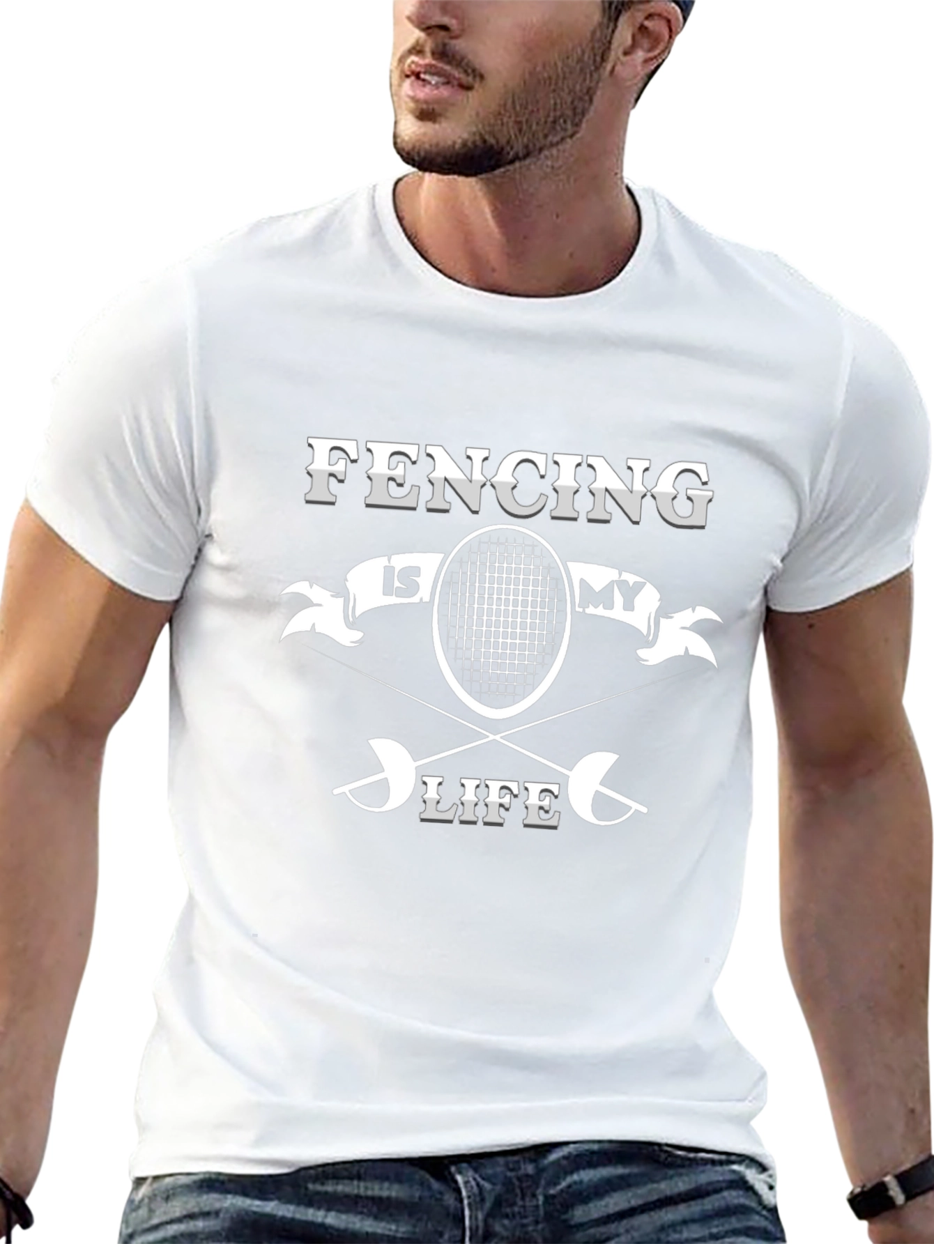 Fencing Is My Life Black Graphic Tee