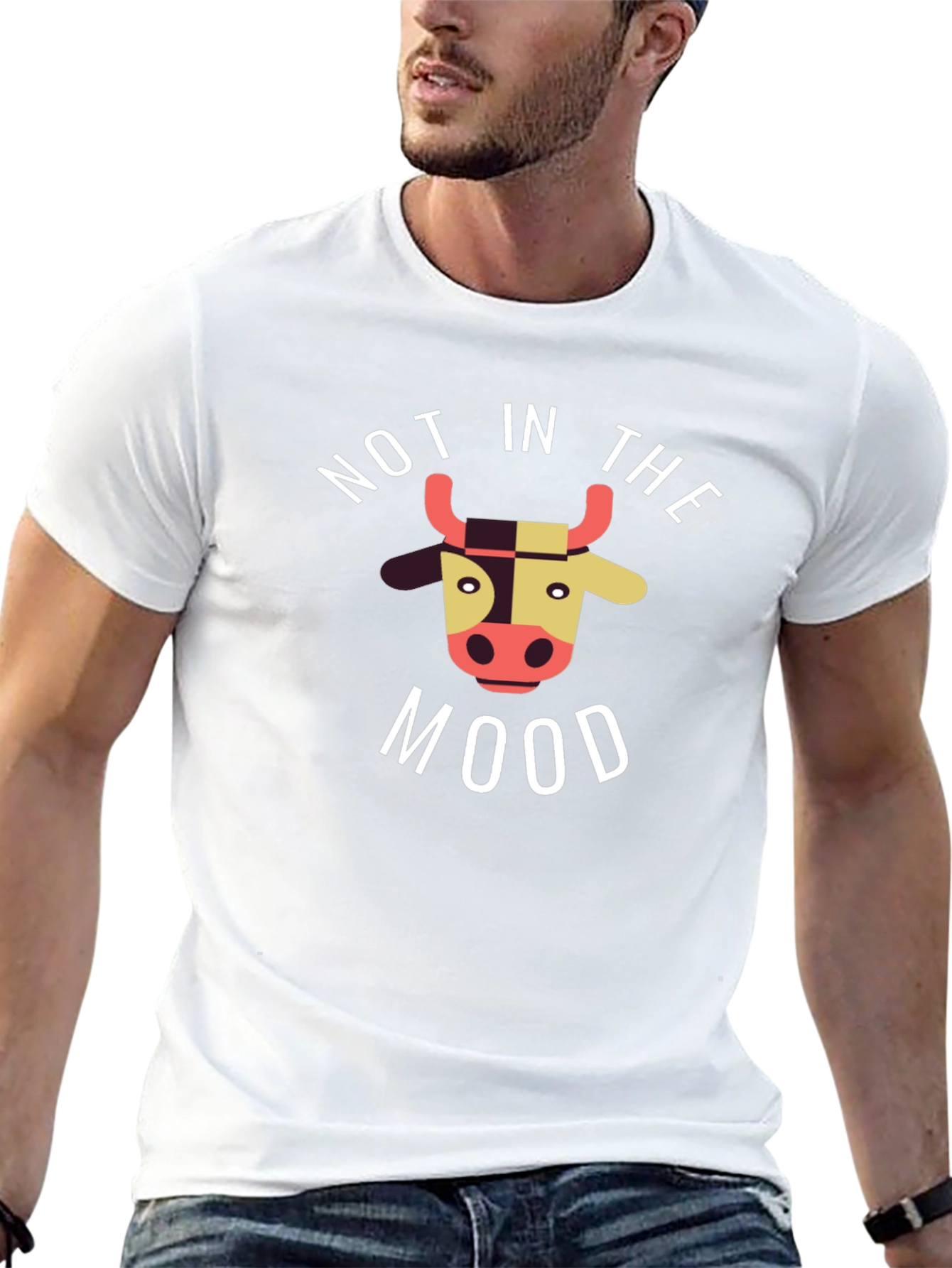 Not in the Mood Cow Graphic Tee - Black