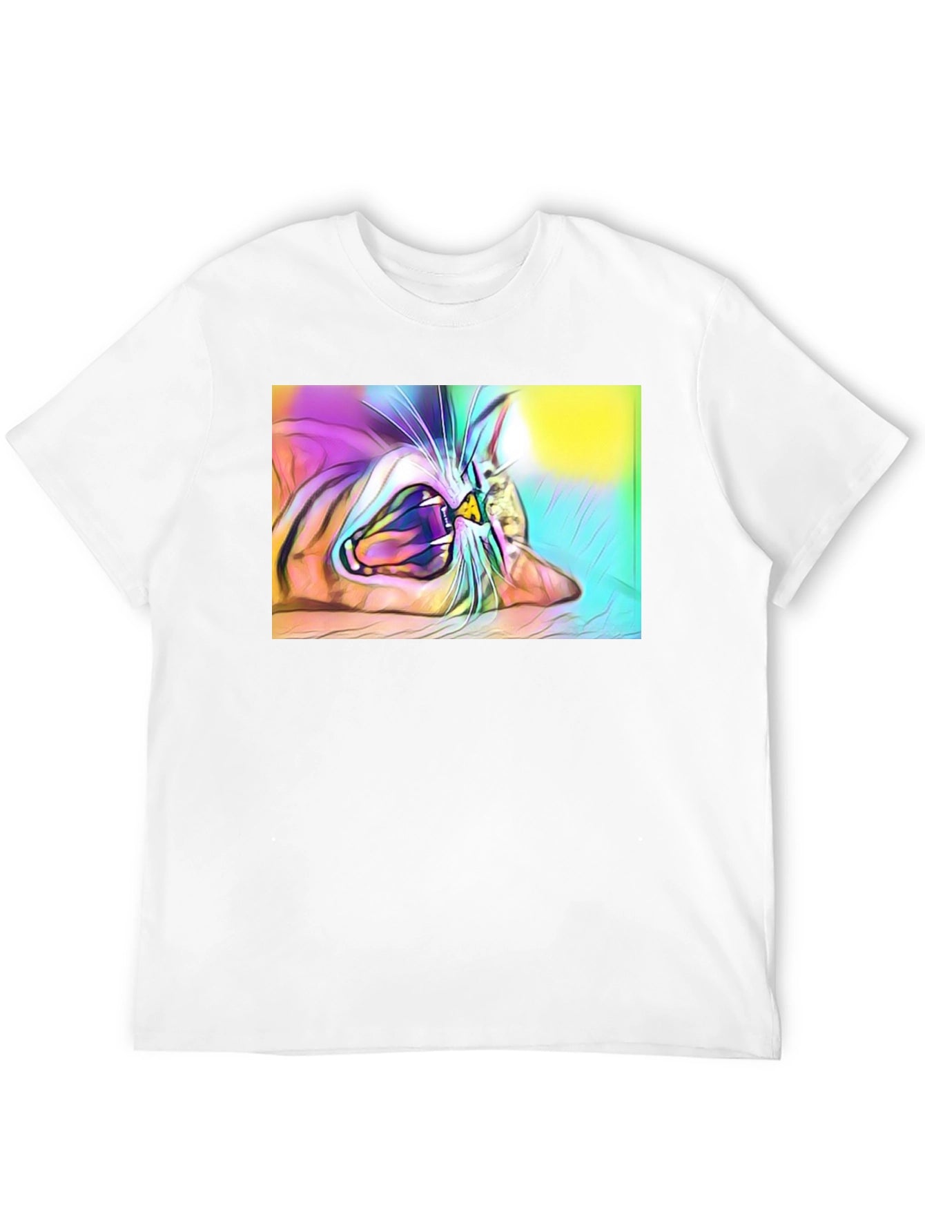Cat Yawning T-Shirt - Unique Graphic Tee