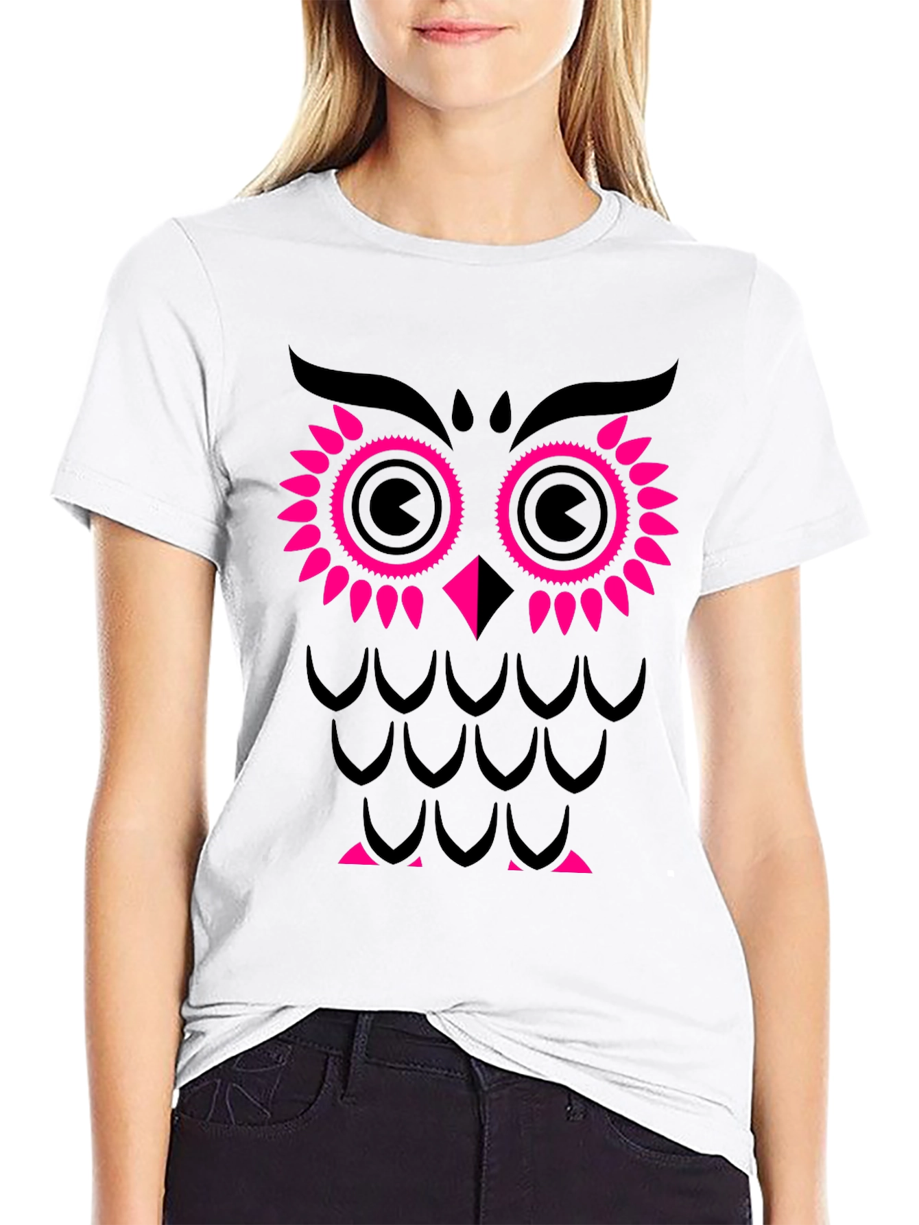 Stylish Owl Graphic Print T-Shirt