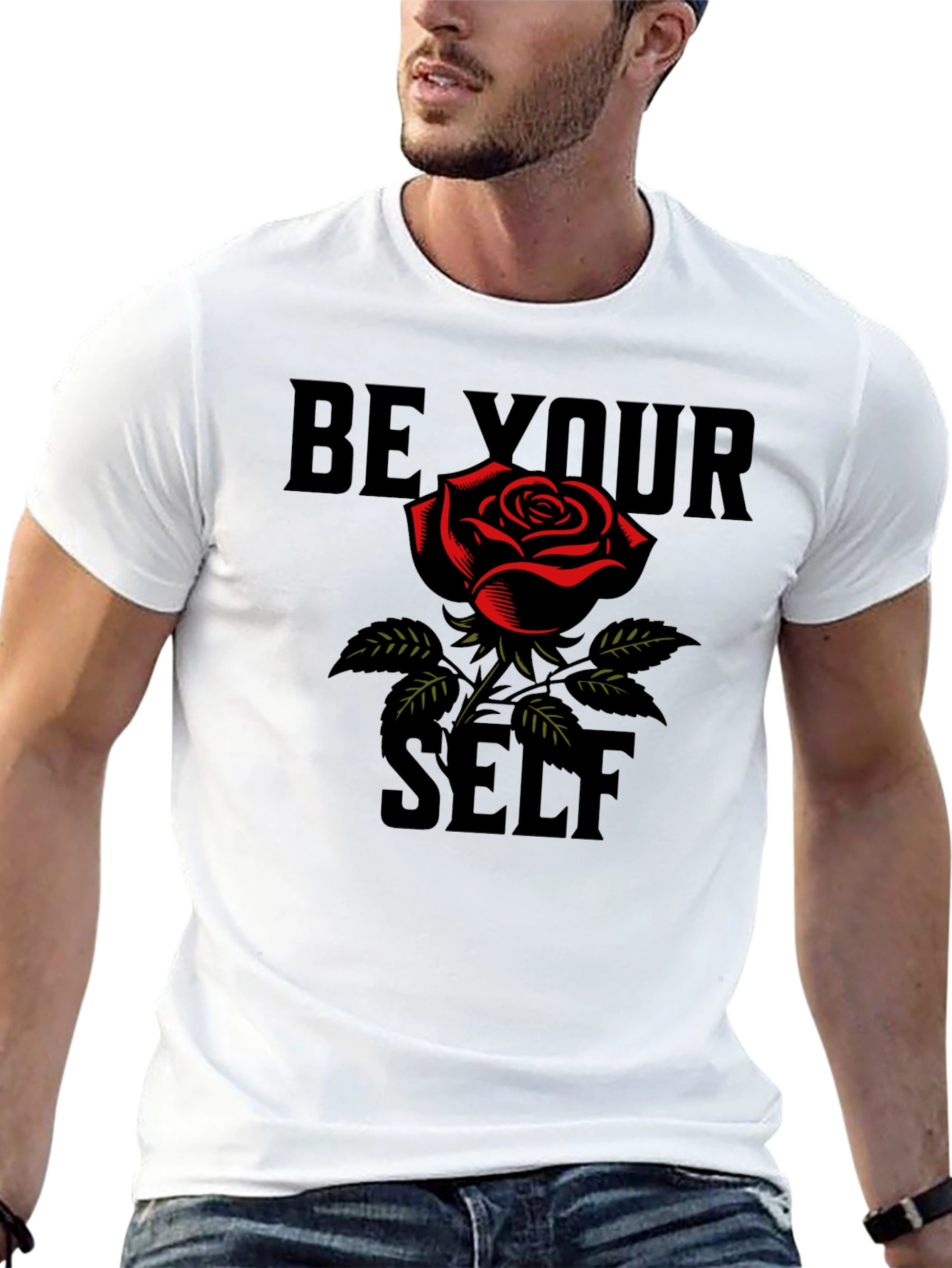 Be Your Self Rose Graphic Tee
