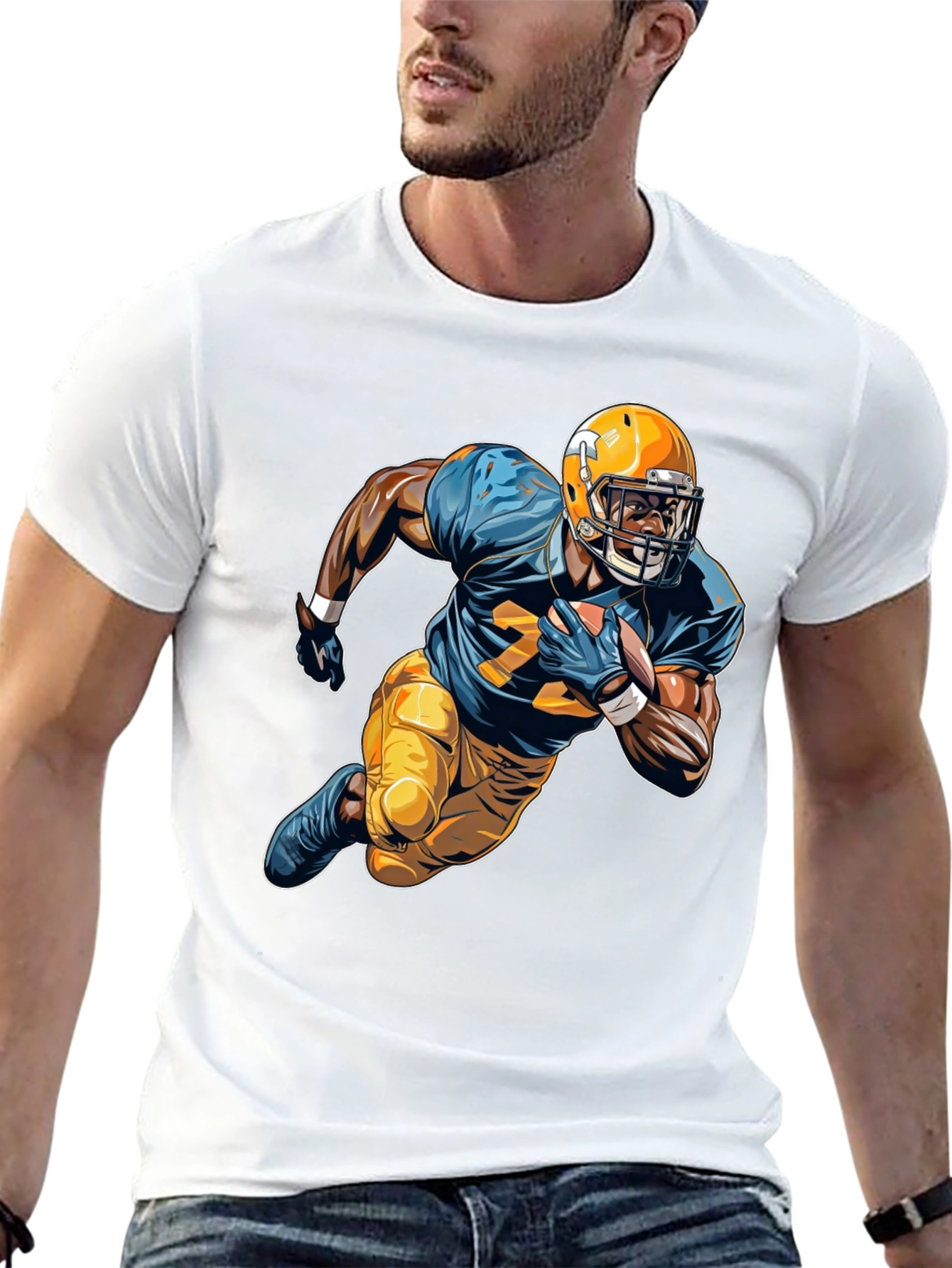 Football Player Graphic Tee - Sports Fan Apparel
