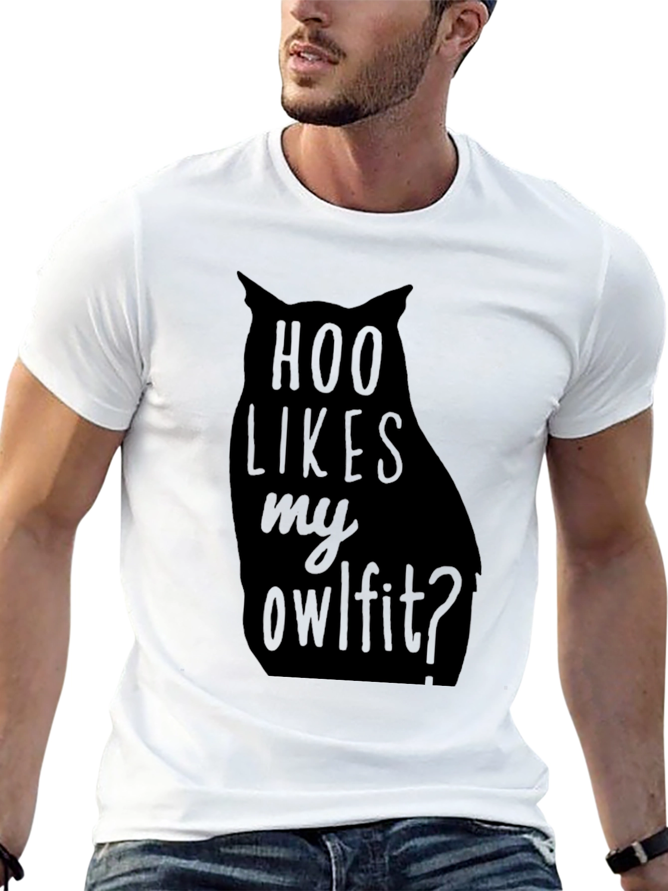 Hoo Likes My Owlfitt Black Graphic T-Shirt