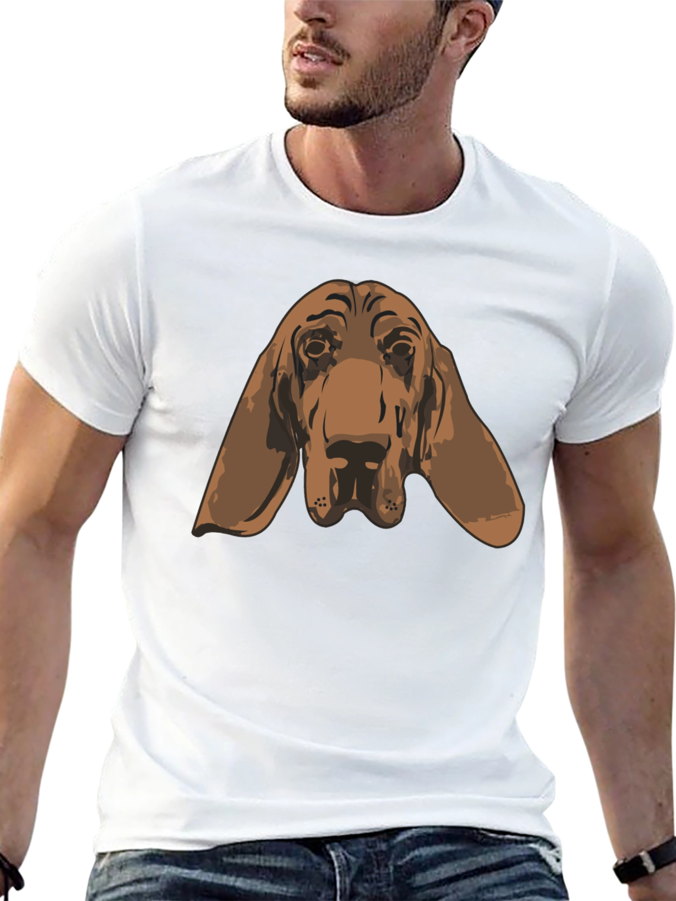 Bloodhound Dog Graphic Tee - Unisex Black T-Shirt
