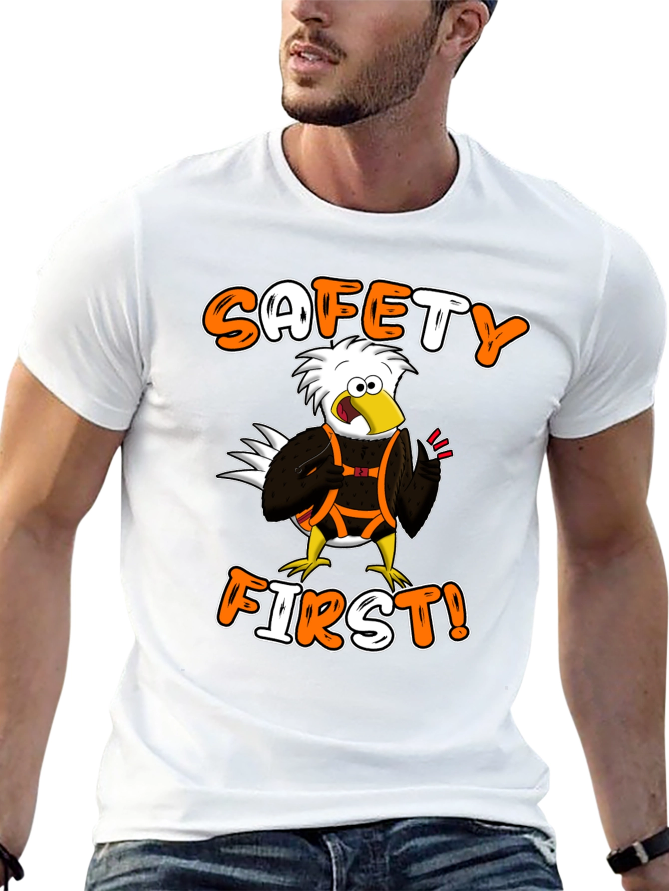 Safety First Cartoon Eagle T-Shirt