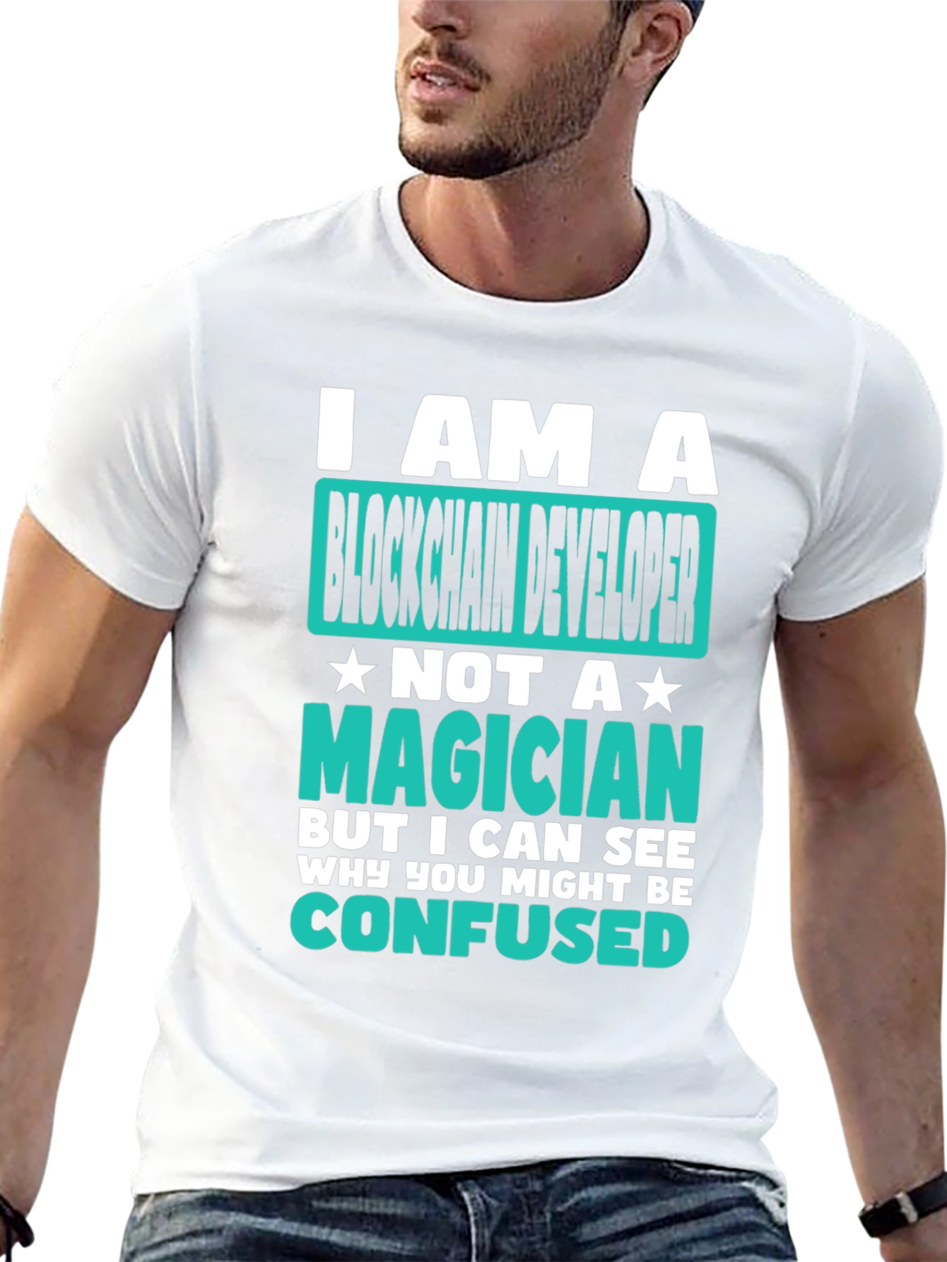 Blockchain Developer T-Shirt - Not a Magician!