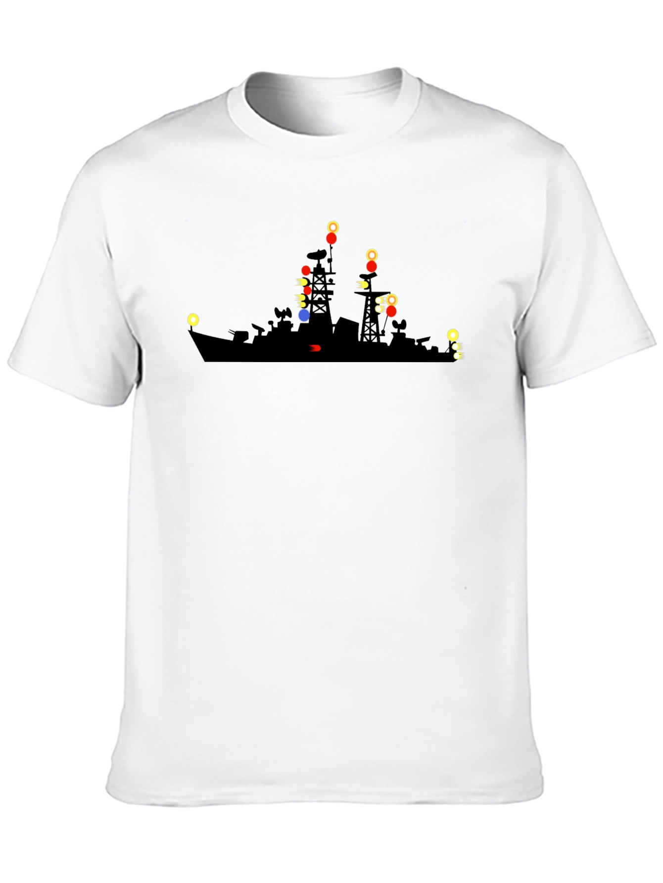 Naval Ship Silhouette Black T-Shirt