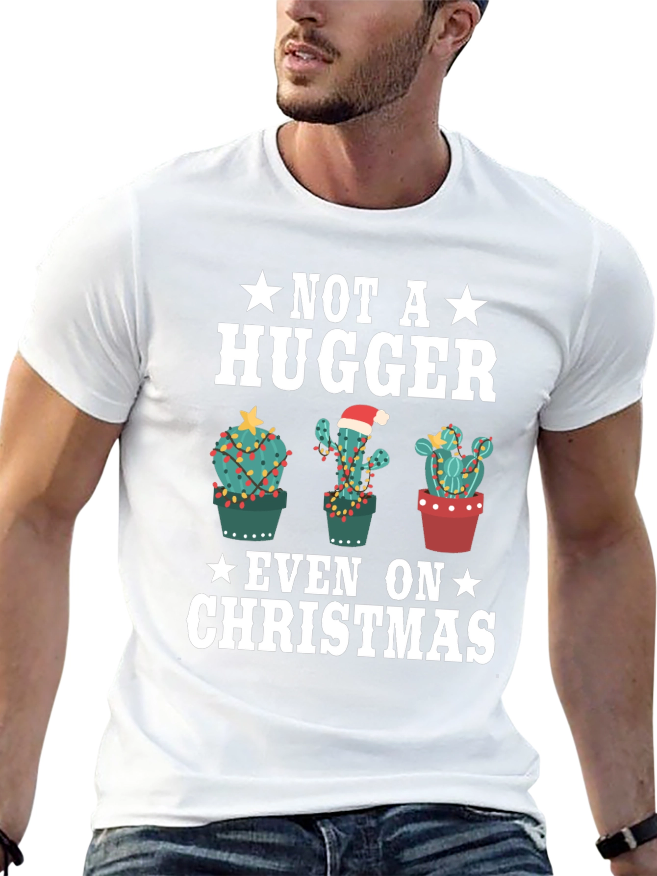 Not a Hugger Christmas Cactus T-Shirt