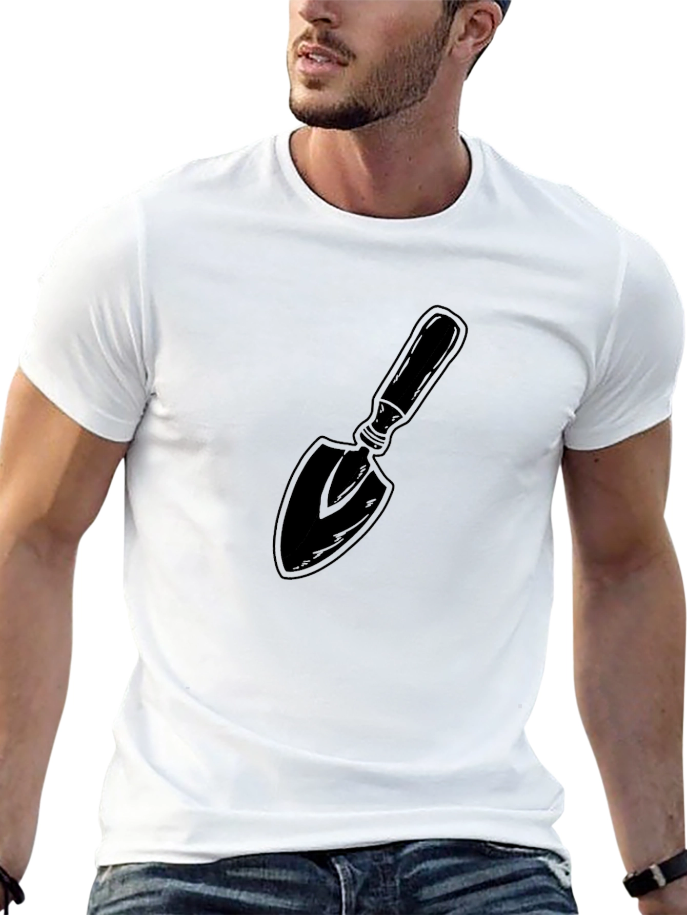 Gardening Trowel Graphic Tee - Black Cotton T-Shirt