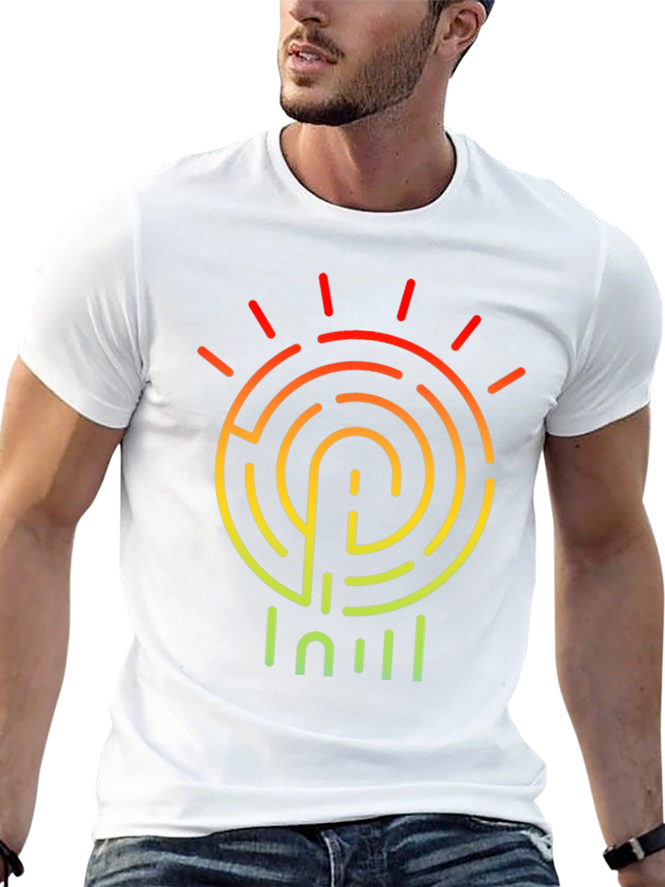 Maze Sun T-Shirt - Gradient Graphic Tee