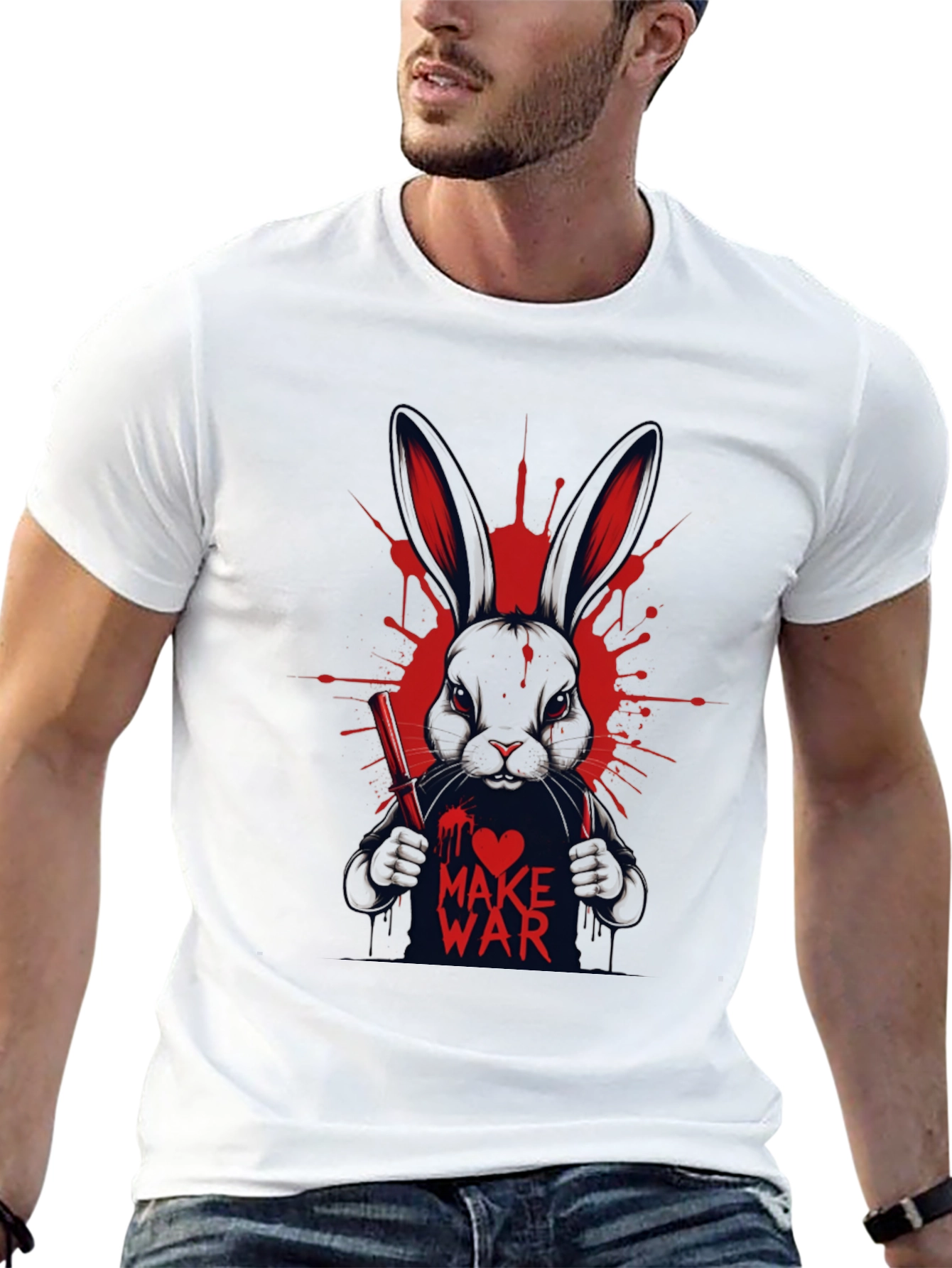 Make War Rabbit Tee - Mens Graphic Print