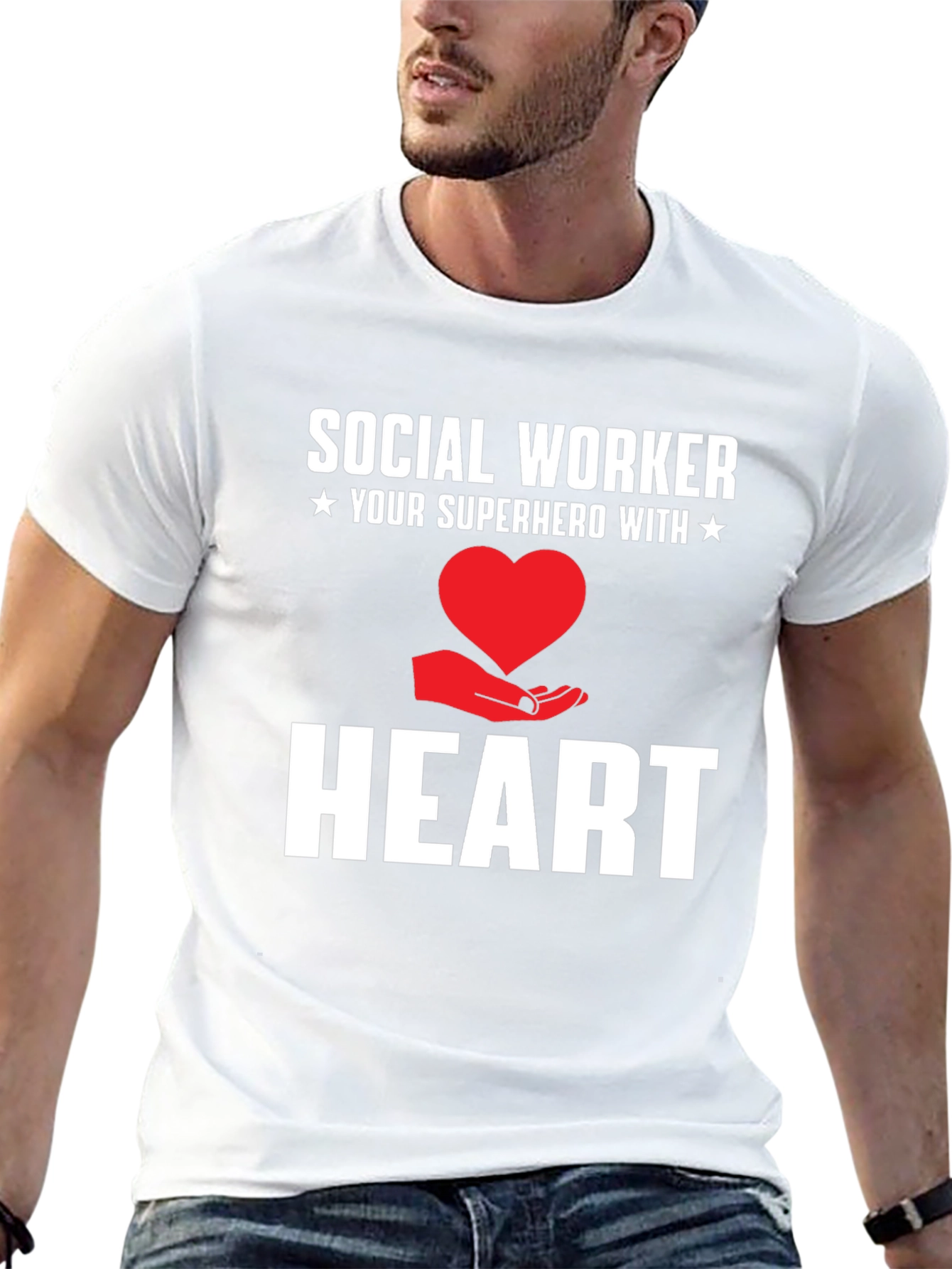 Social Worker Superhero Heart Graphic Tee