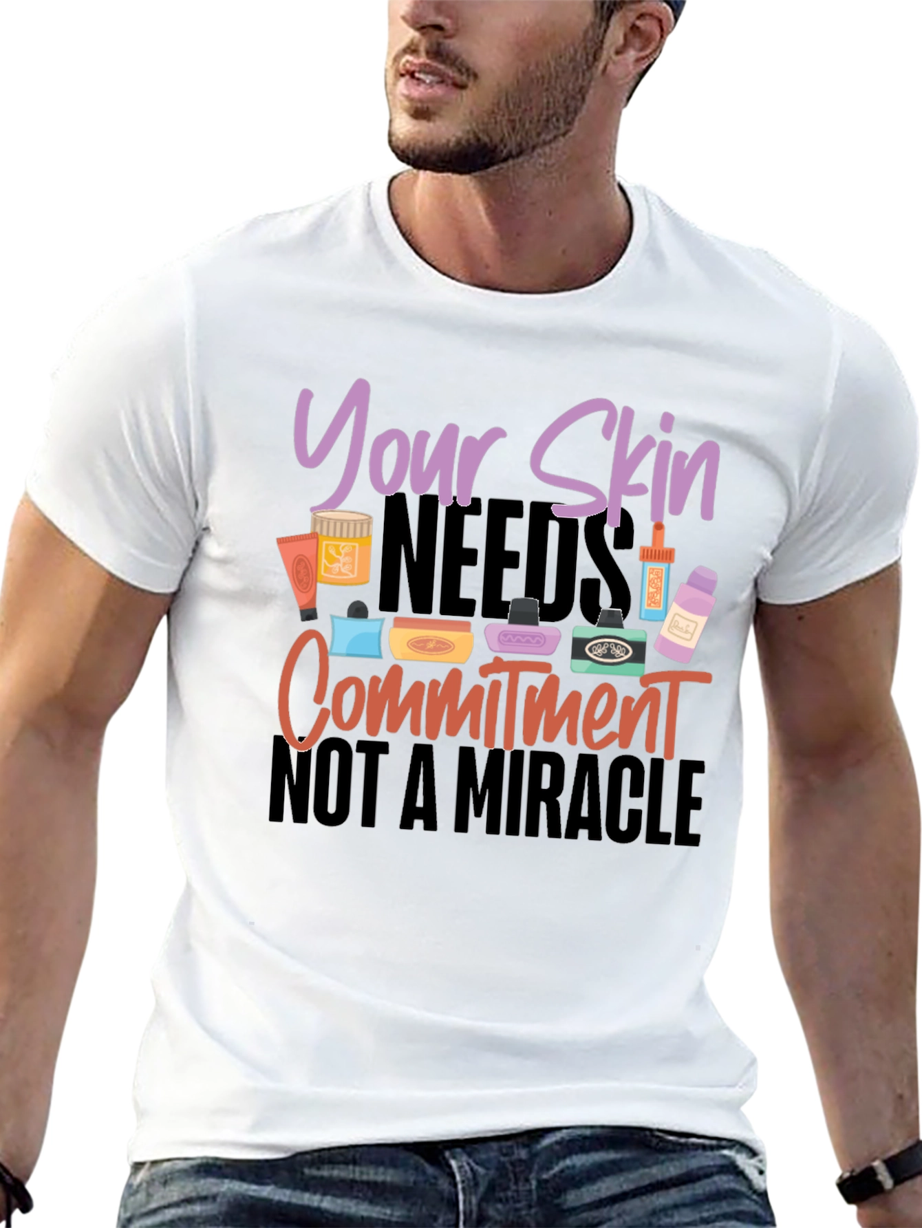 Skincare Commitment Graphic Tee - Stylish & Comfy
