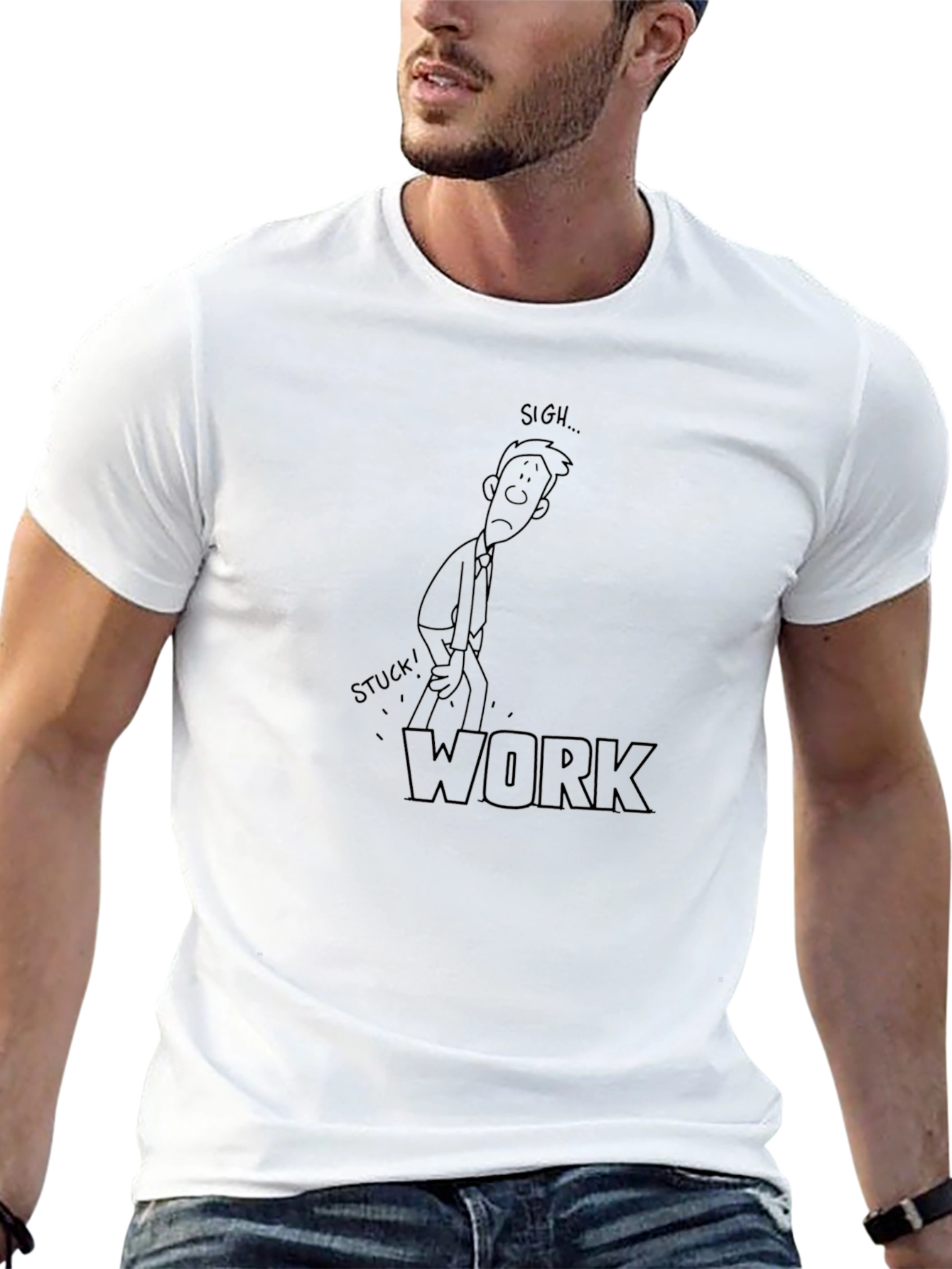 Stuck at Work Mens Black T-Shirt
