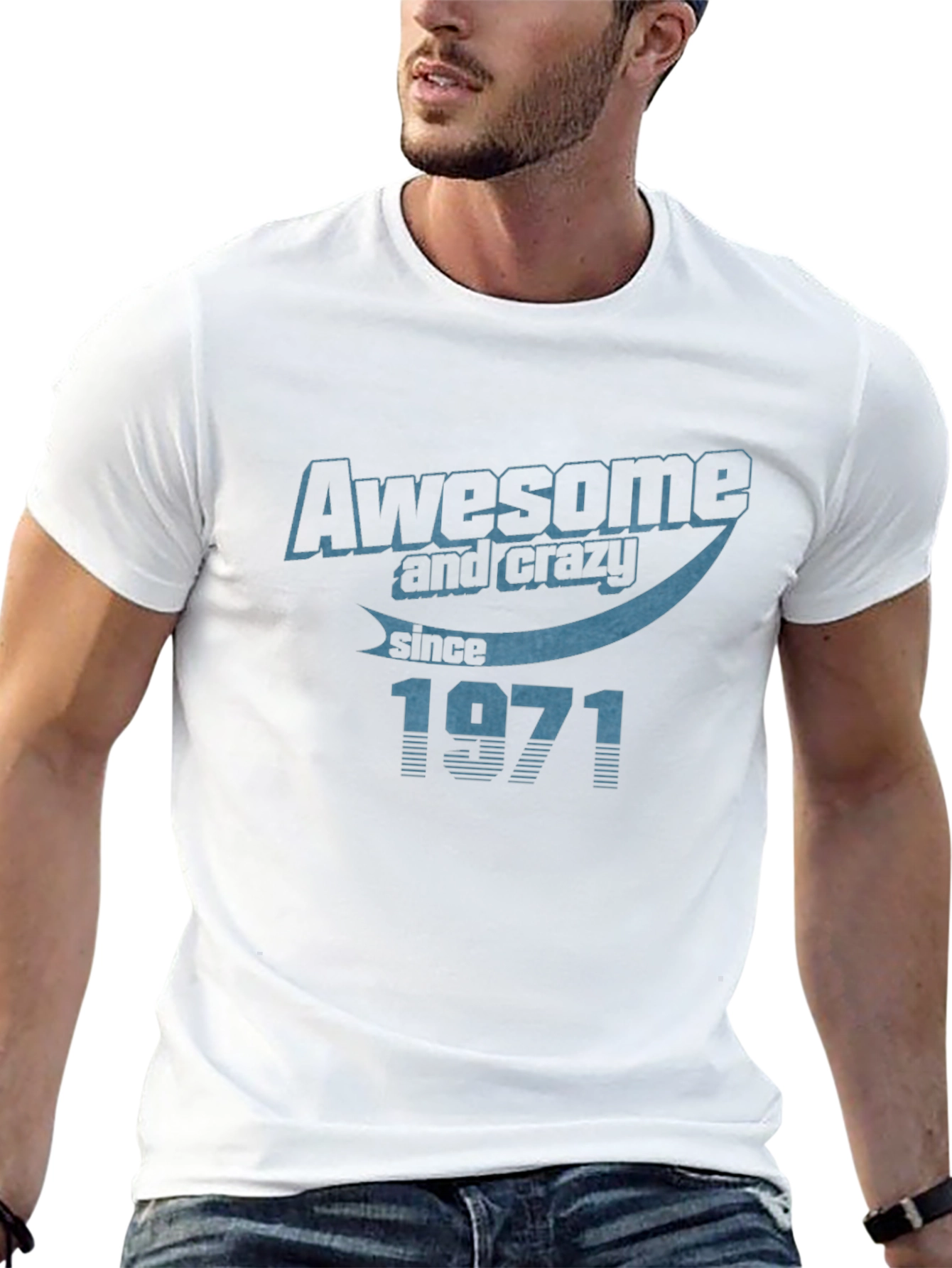 Awesome & Crazy Since 1971 Black T-Shirt