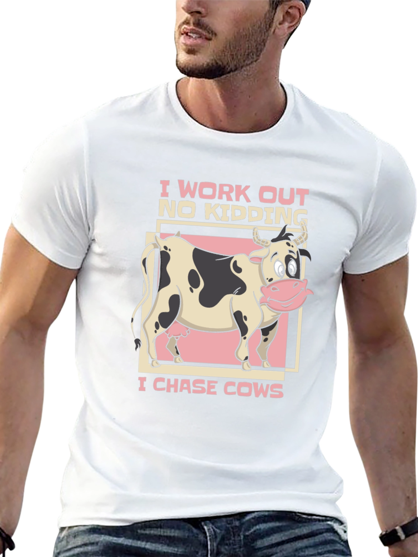 I Chase Cows Black T-Shirt