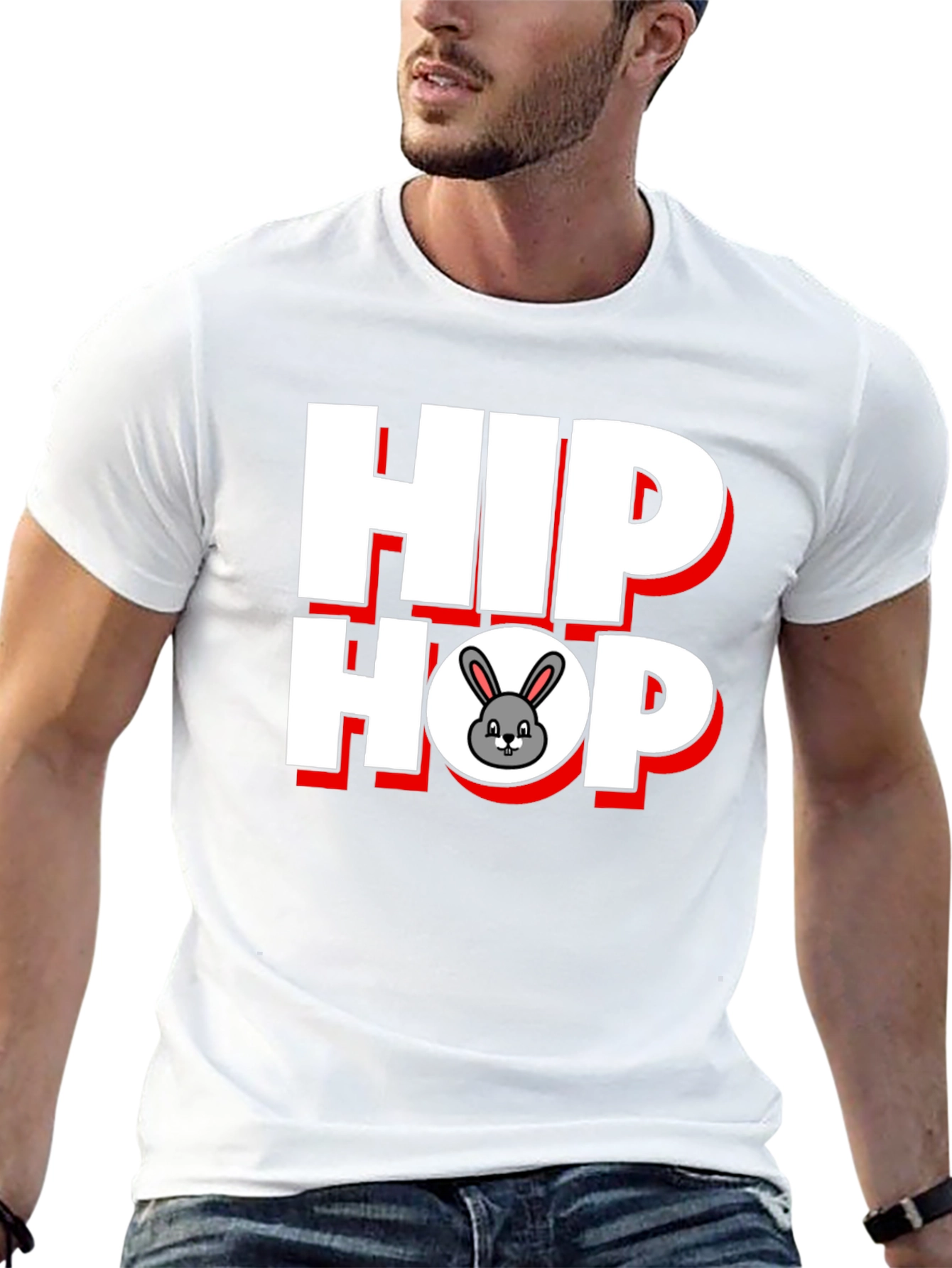 Hip Hop Bunny Graphic T-Shirt
