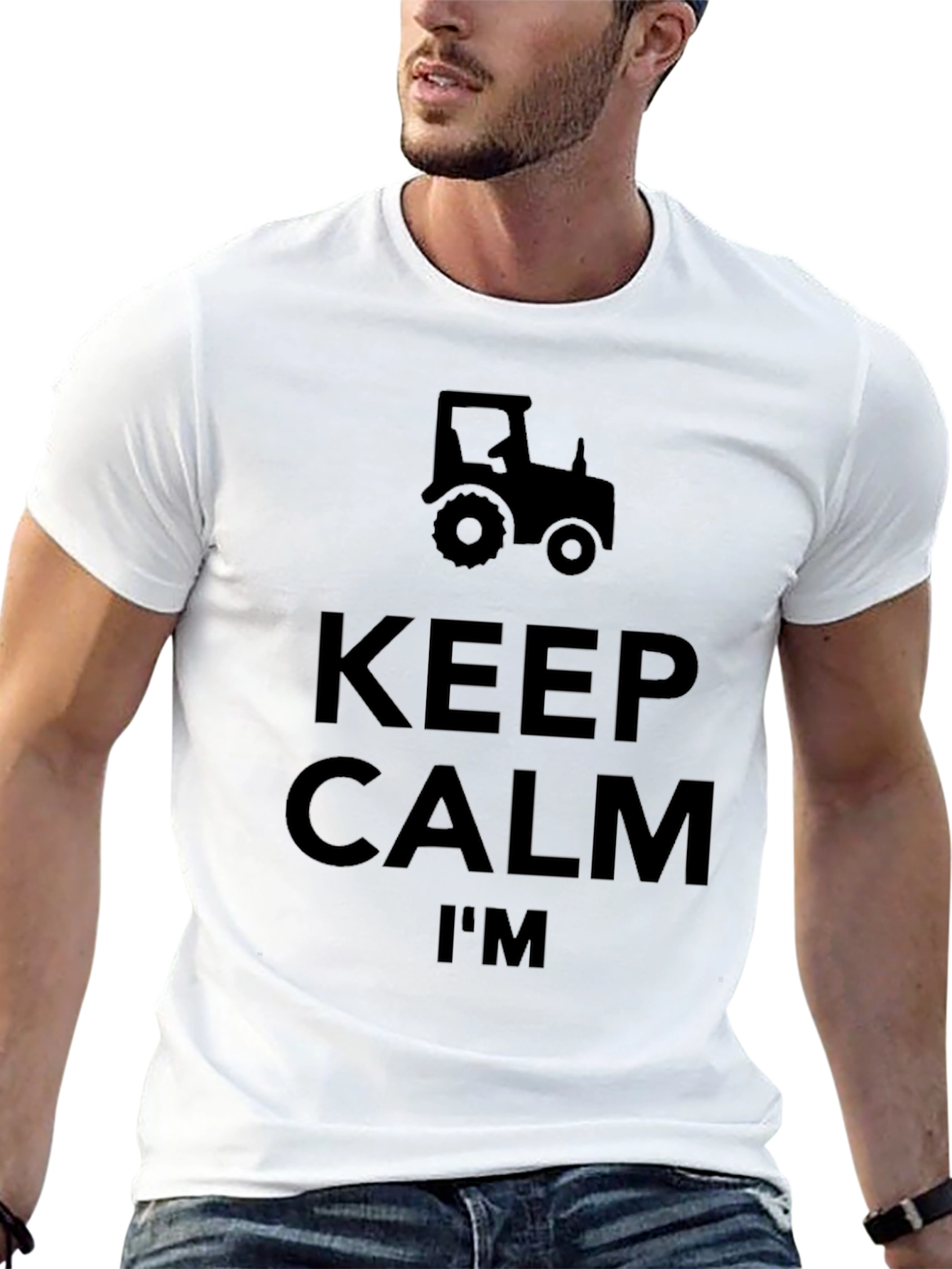 Keep Calm Im A Farmer Black T-Shirt