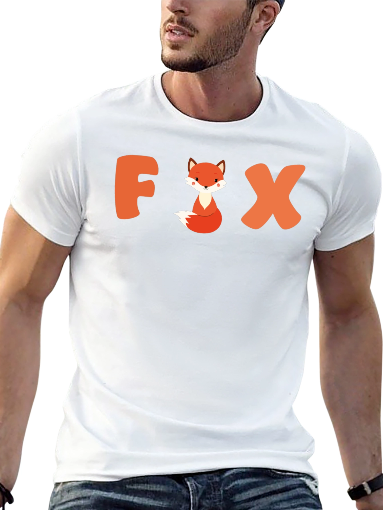 Cute Fox Graphic Tee - Unisex Black T-Shirt