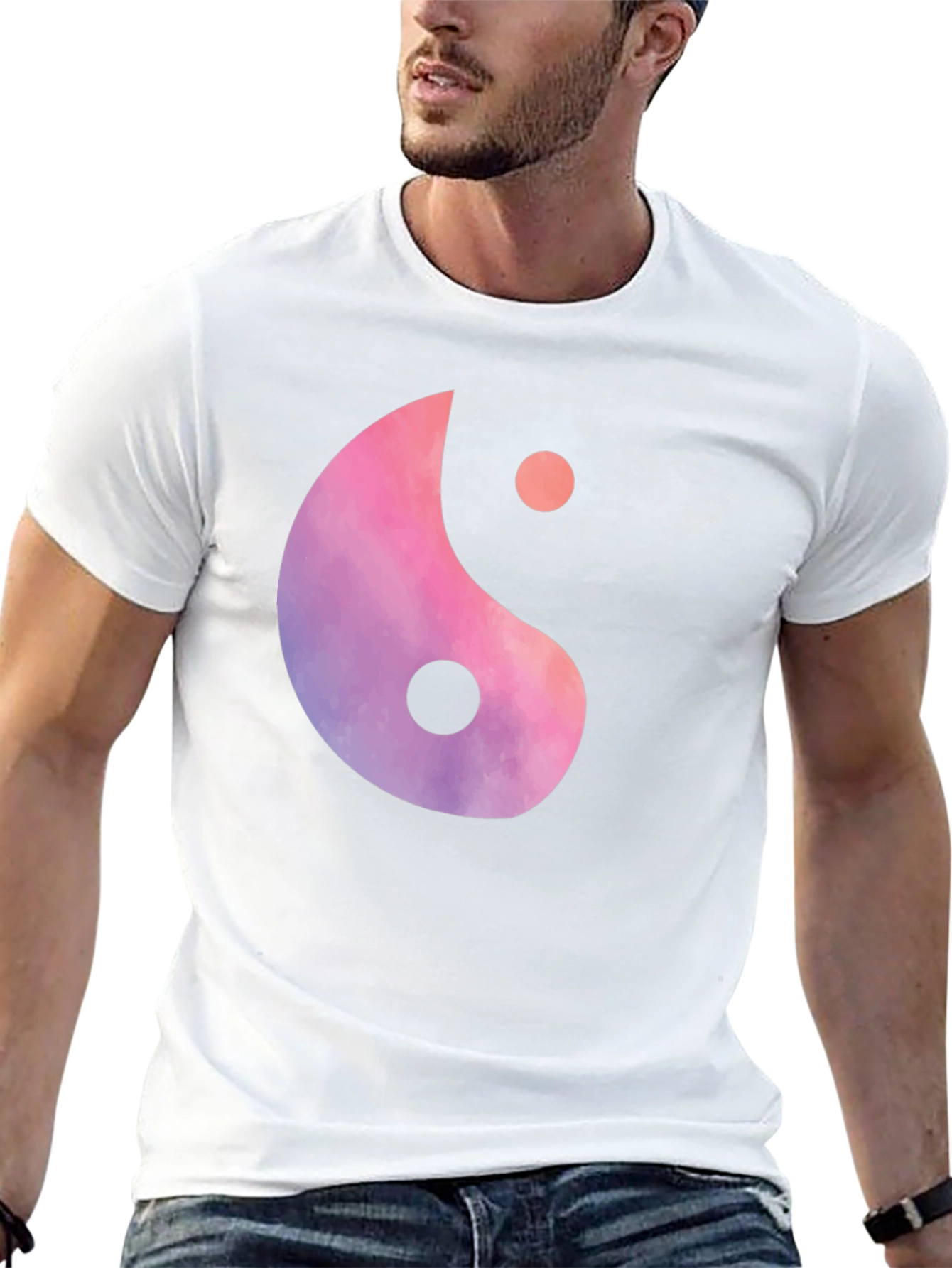 Yin Yang Graphic Tee - Black Cotton Blend