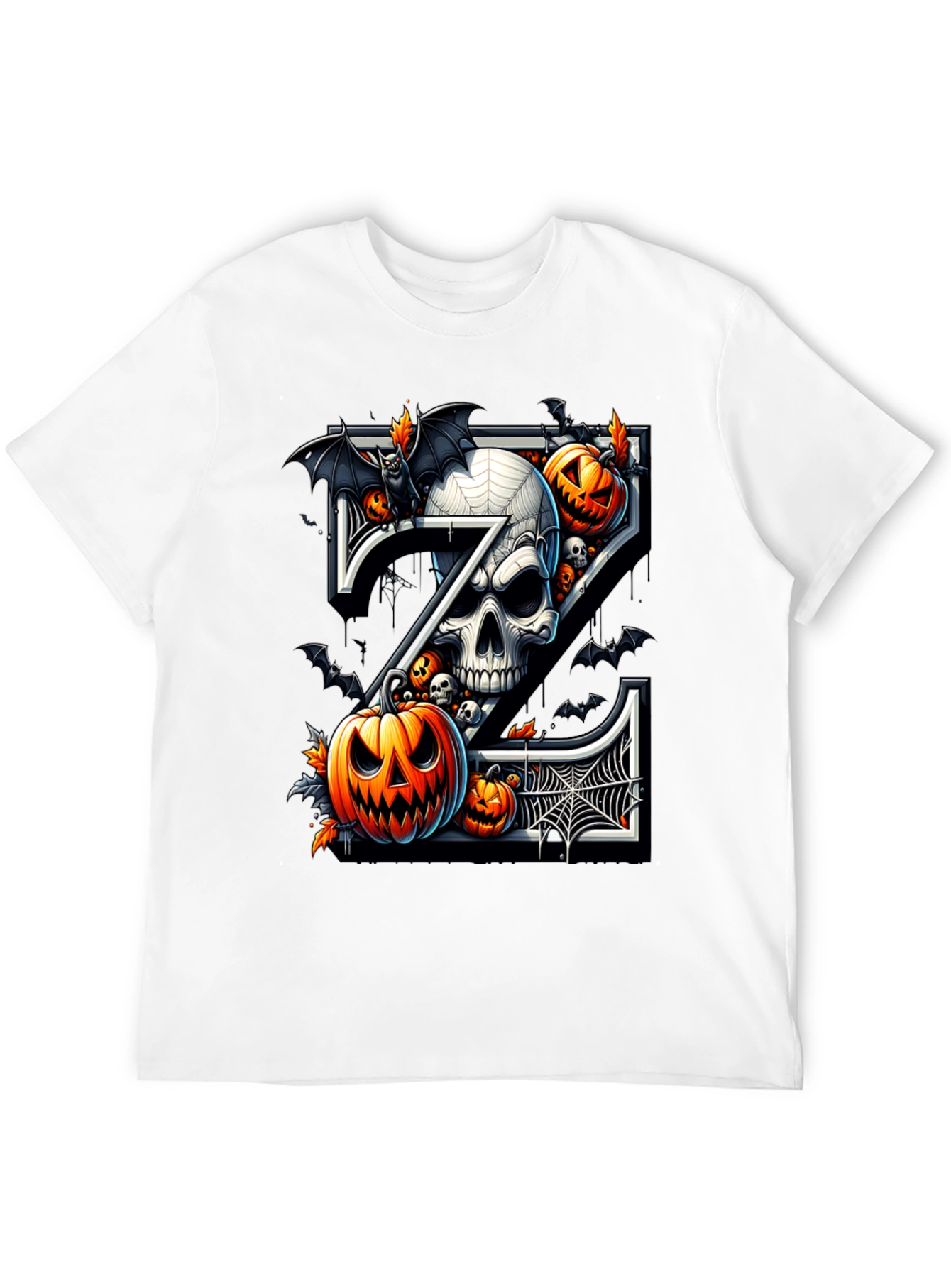 Halloween Skull and Pumpkin Tee