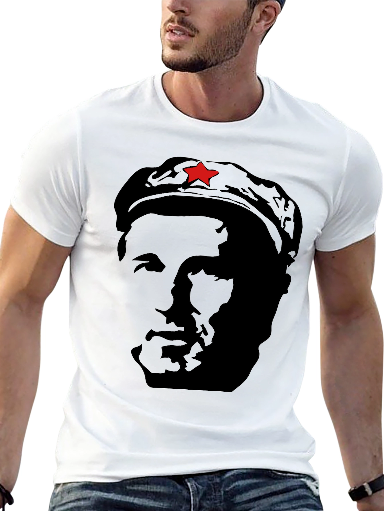 Che Guevara Graphic Print Mens Black T-Shirt