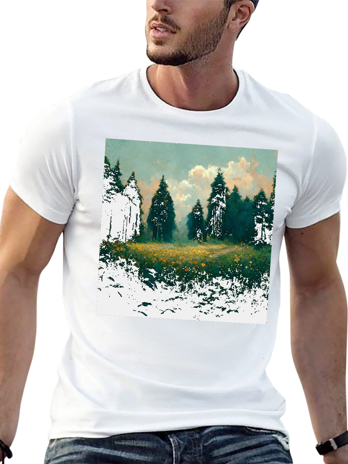 Forest Glade Graphic Tee - Nature Inspired Design