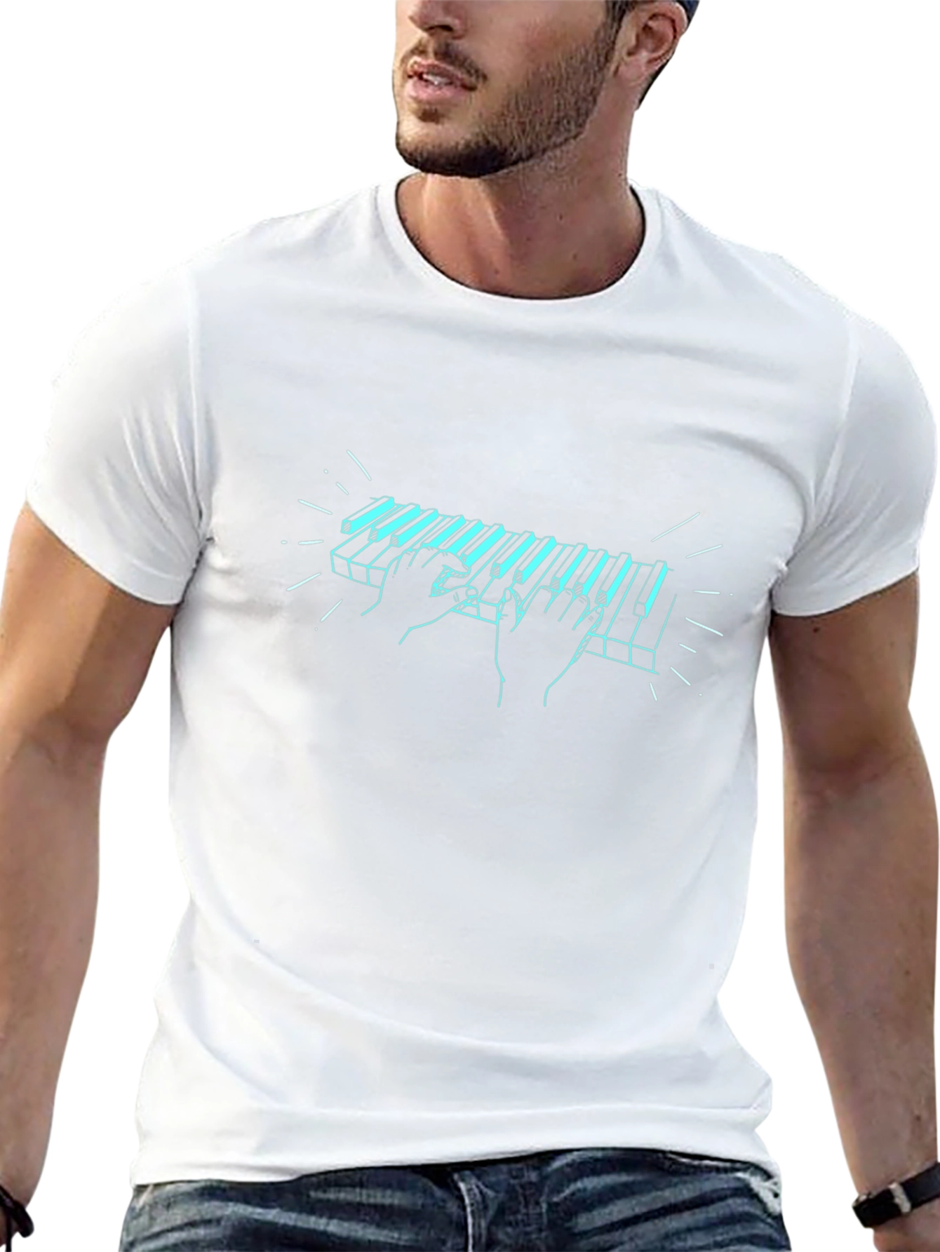 Piano Player Graphic Tee - Cool Music Shirt