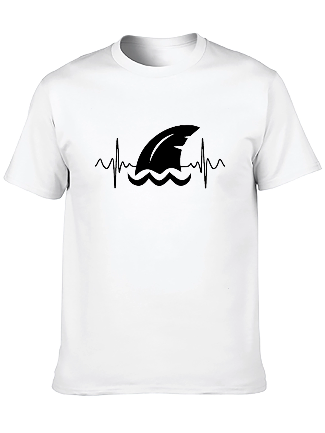 Shark Heartbeat Black Tee - Ocean Lover