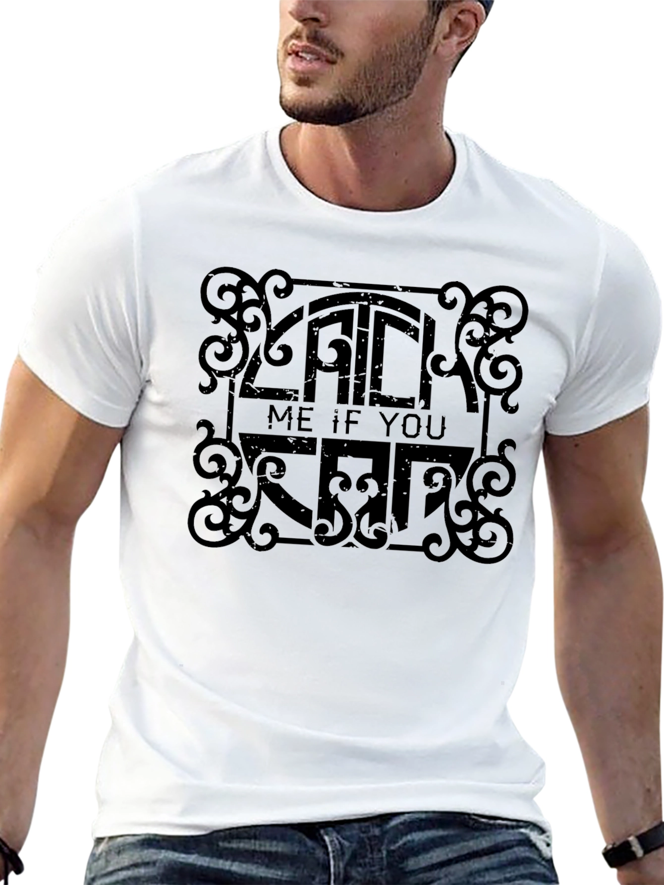 Catch Me If You Can Black Graphic Tee