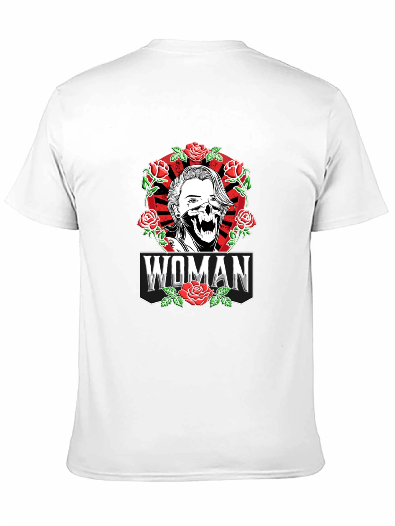 Woman Skeleton Rose Graphic Black T-shirt