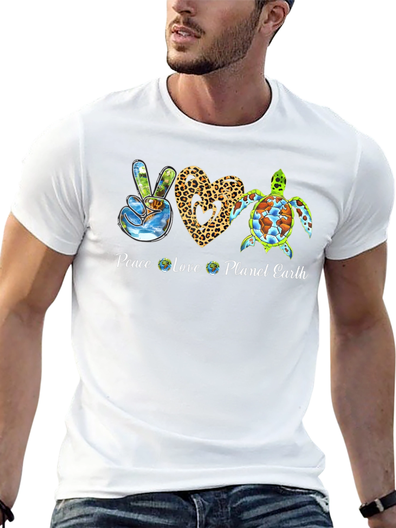 Peace Love Planet Earth Graphic Tee
