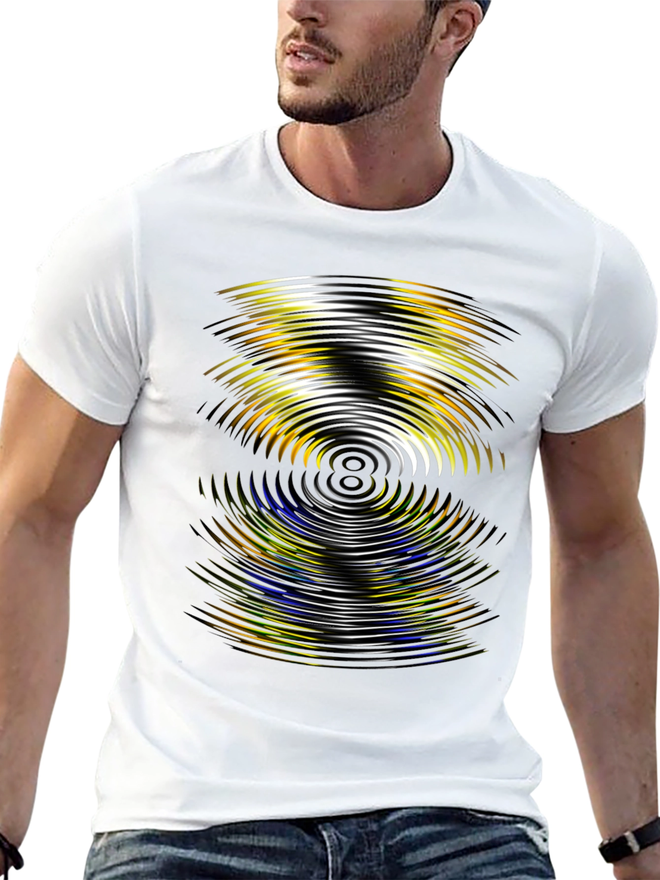 Rippled Graphic Black T-Shirt