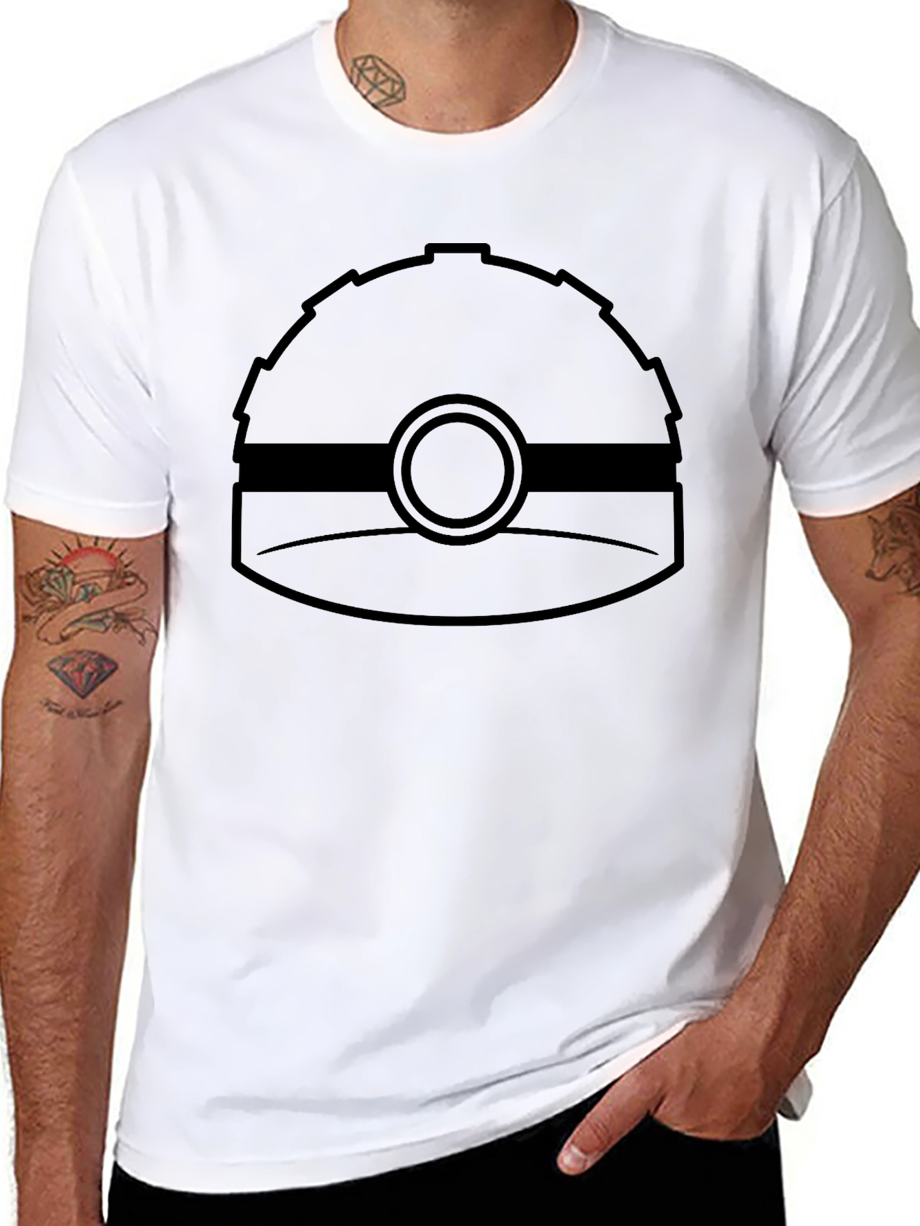 Hard Hat Graphic Tee - Black Crew Neck