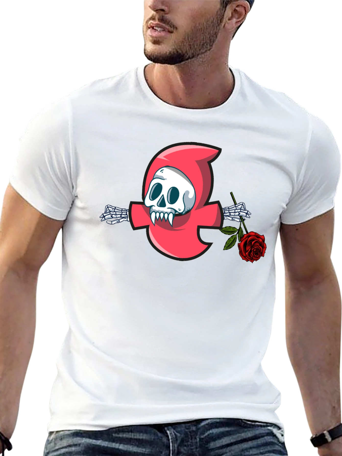 Grim Reaper Rose Graphic Tee - Mens Black T-Shirt