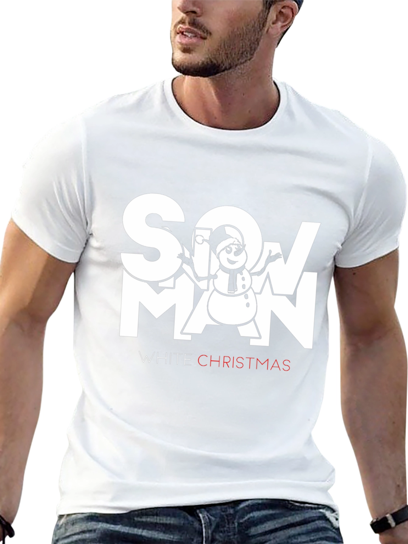 Snowman White Christmas Graphic T-Shirt