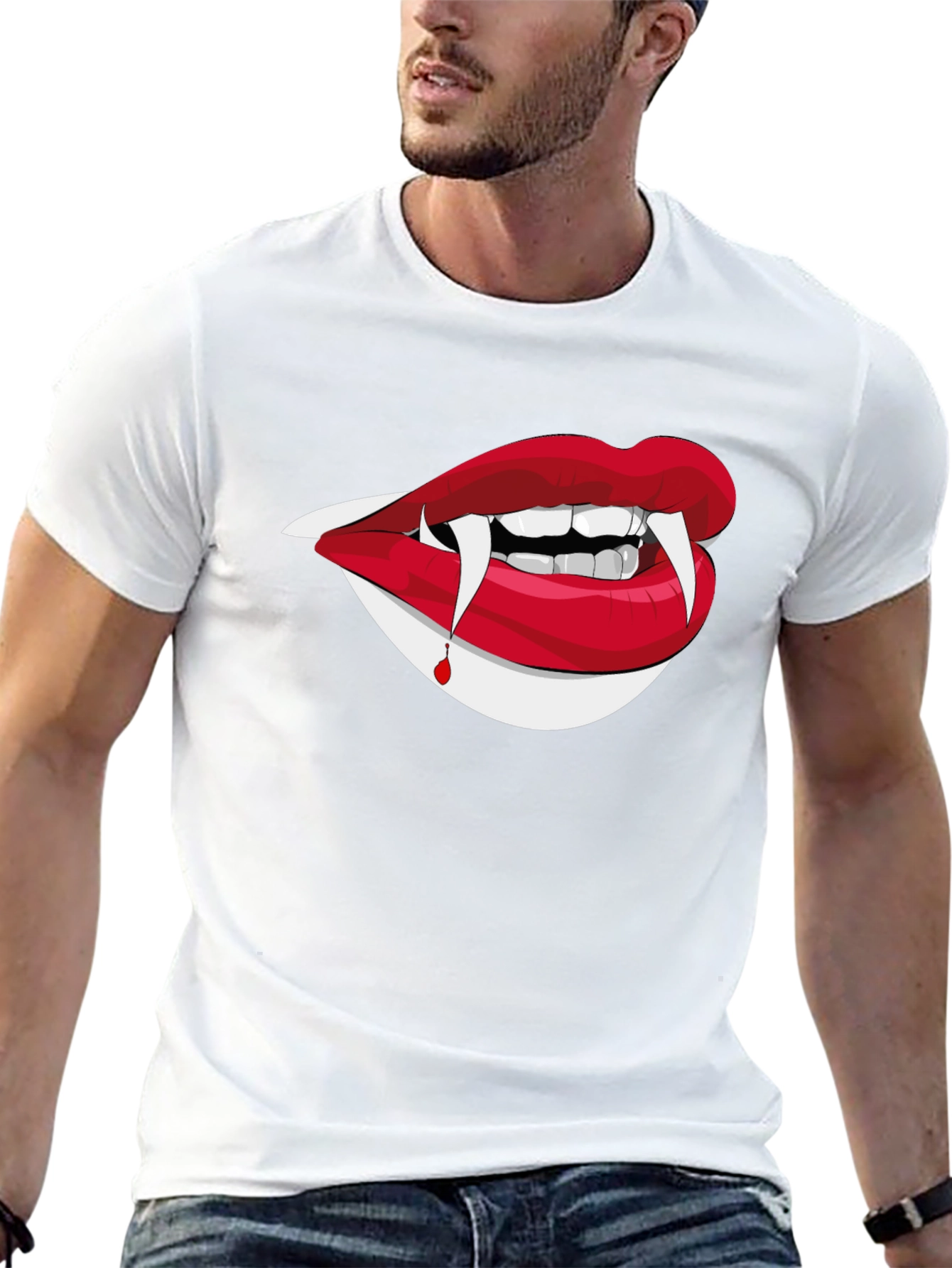 Vampire Lips Graphic Tee - Halloween Ready
