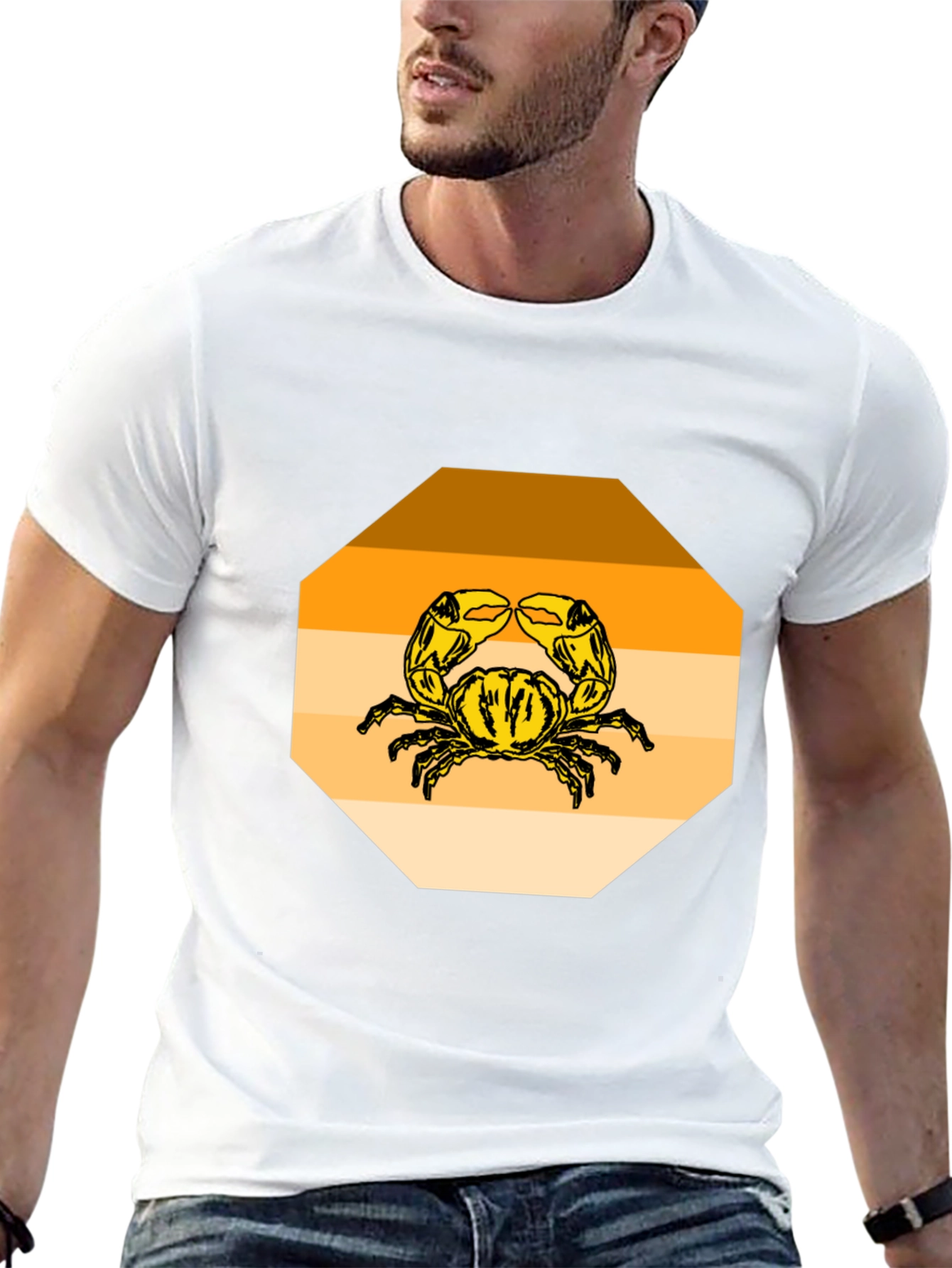 Retro Crab Graphic Tee - Coastal Style