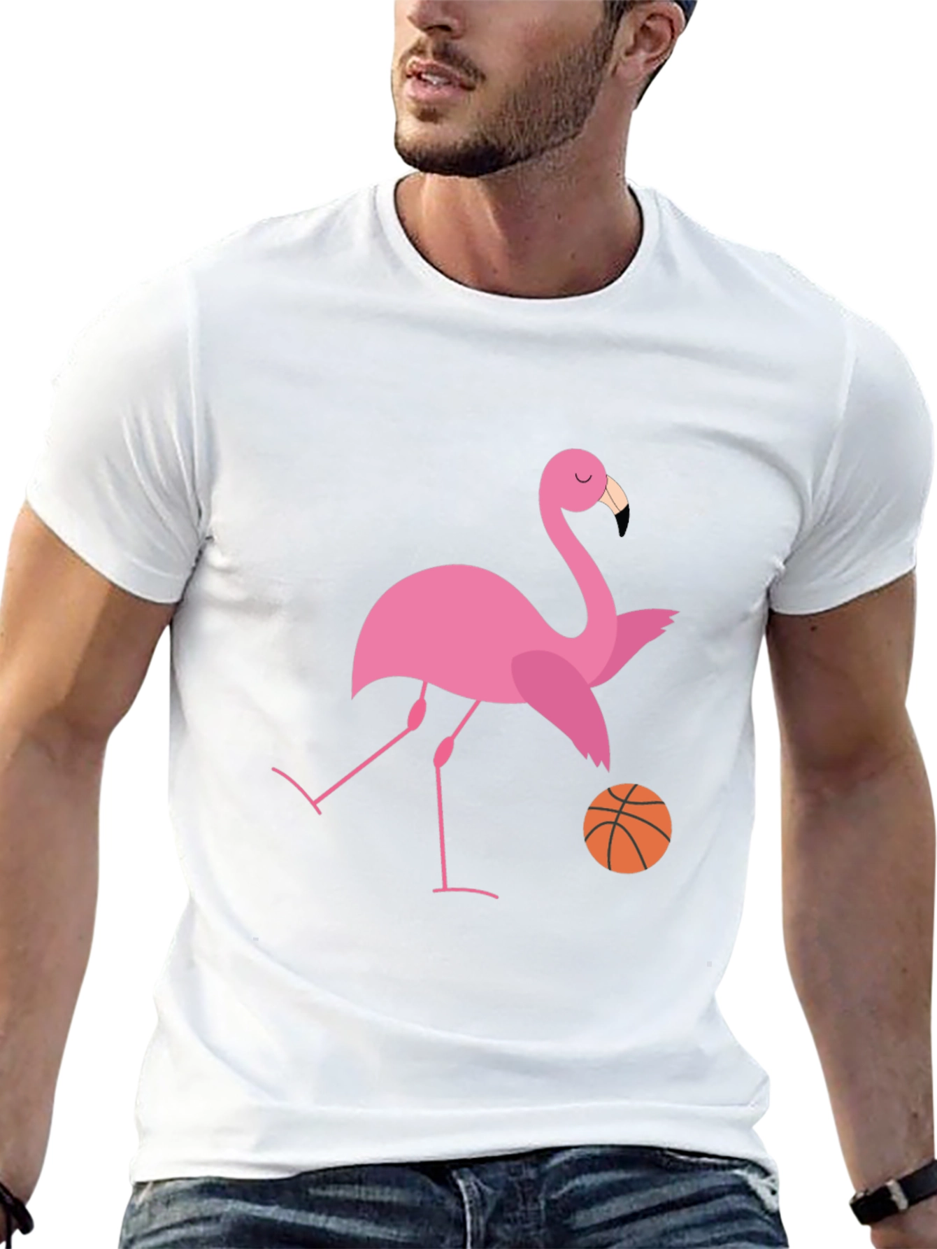 Flamingo Basketball Graphic T-Shirt