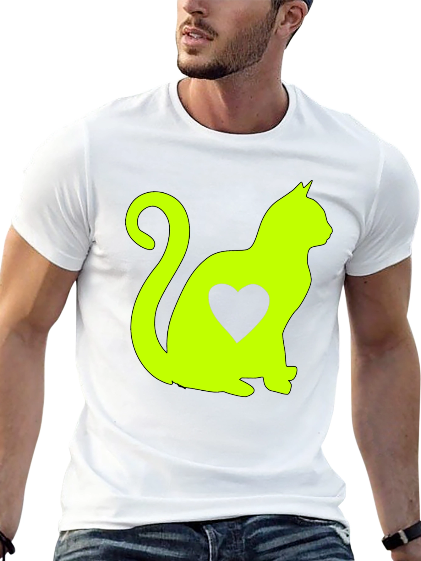 Cat Heart T-Shirt - Cute Animal Lover Tee