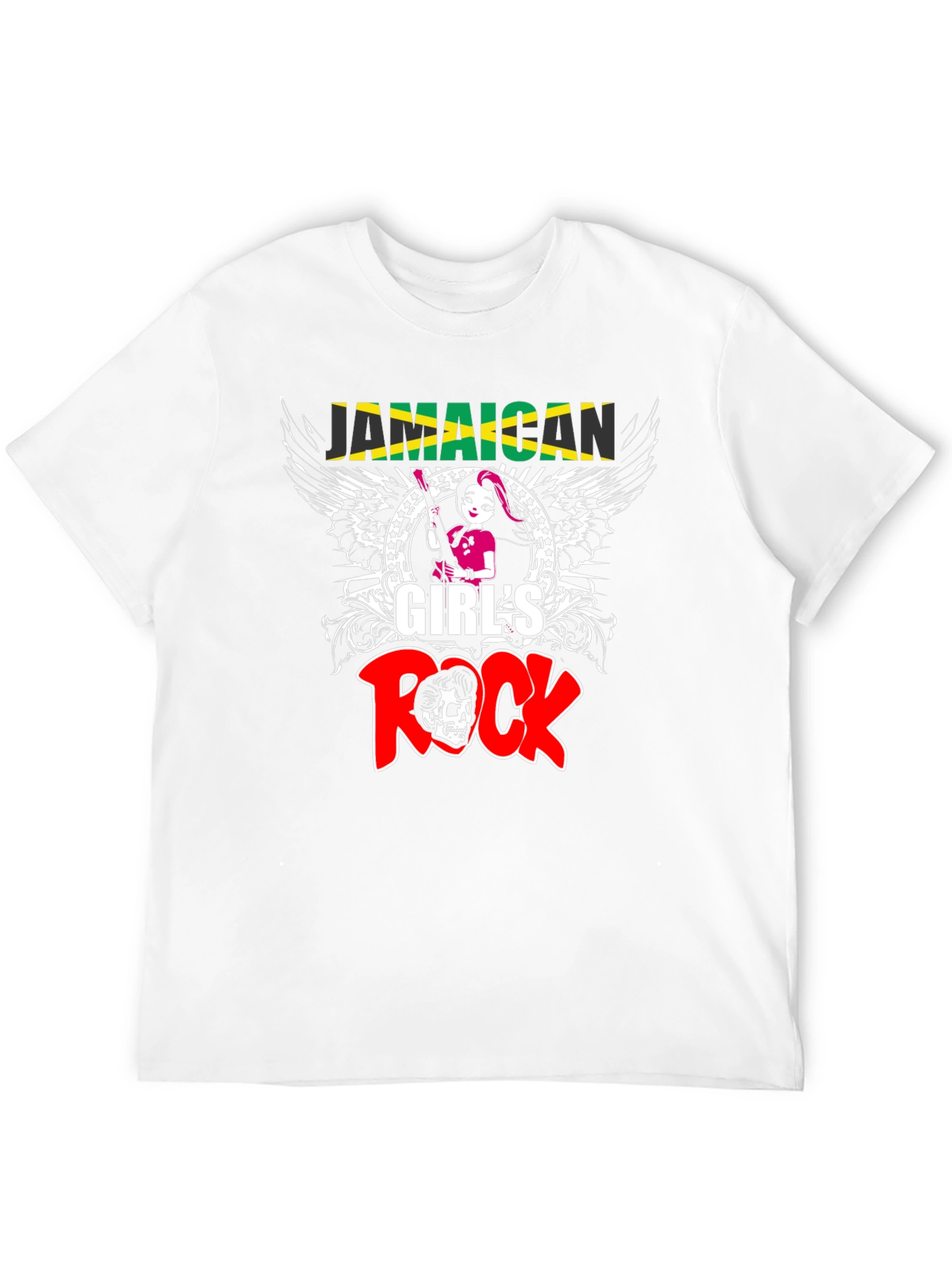 Jamaican Girls Rock T-Shirt - Skull Graphic Tee