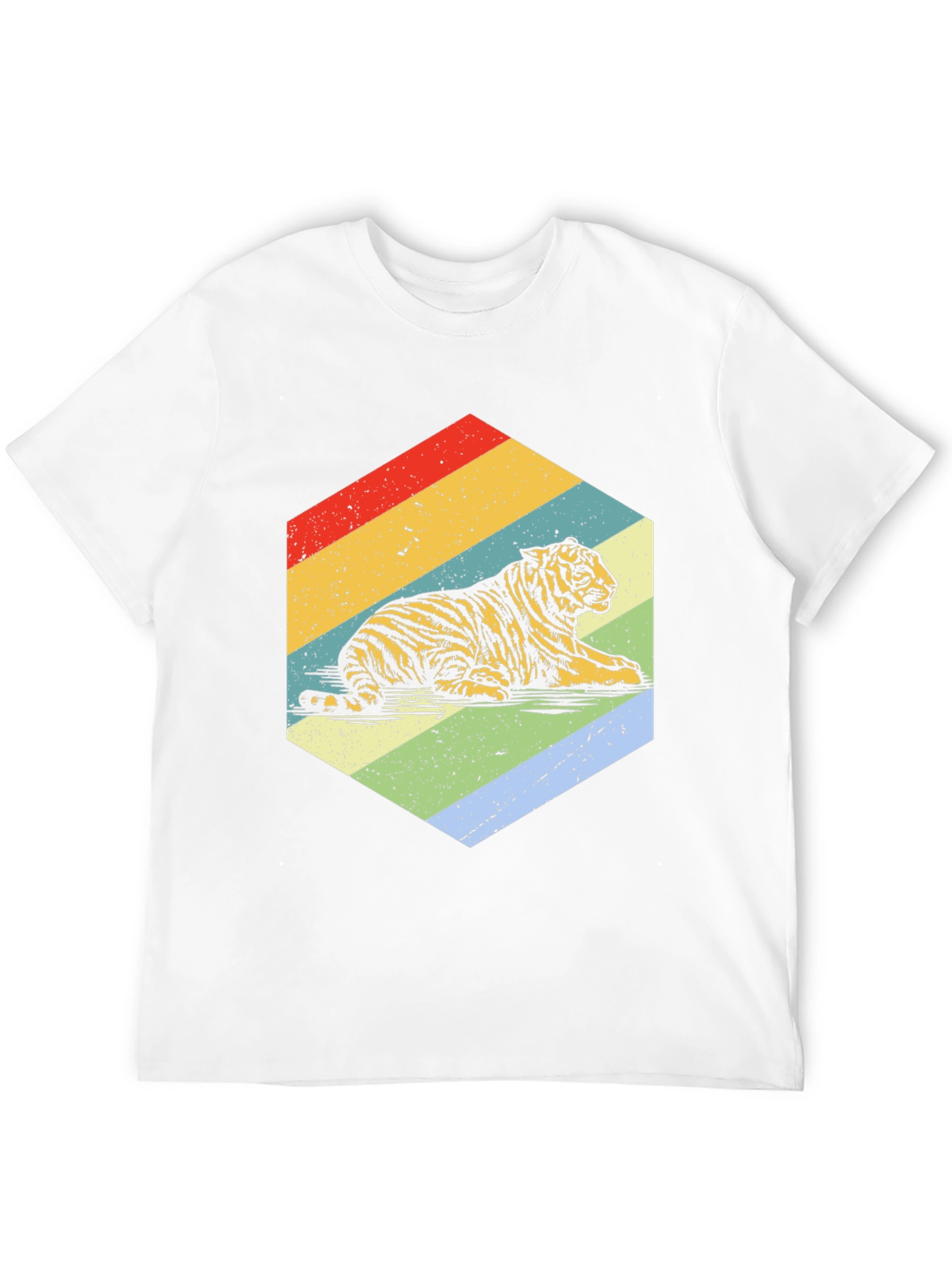Retro Tiger Graphic Tee - Black Cotton T-Shirt