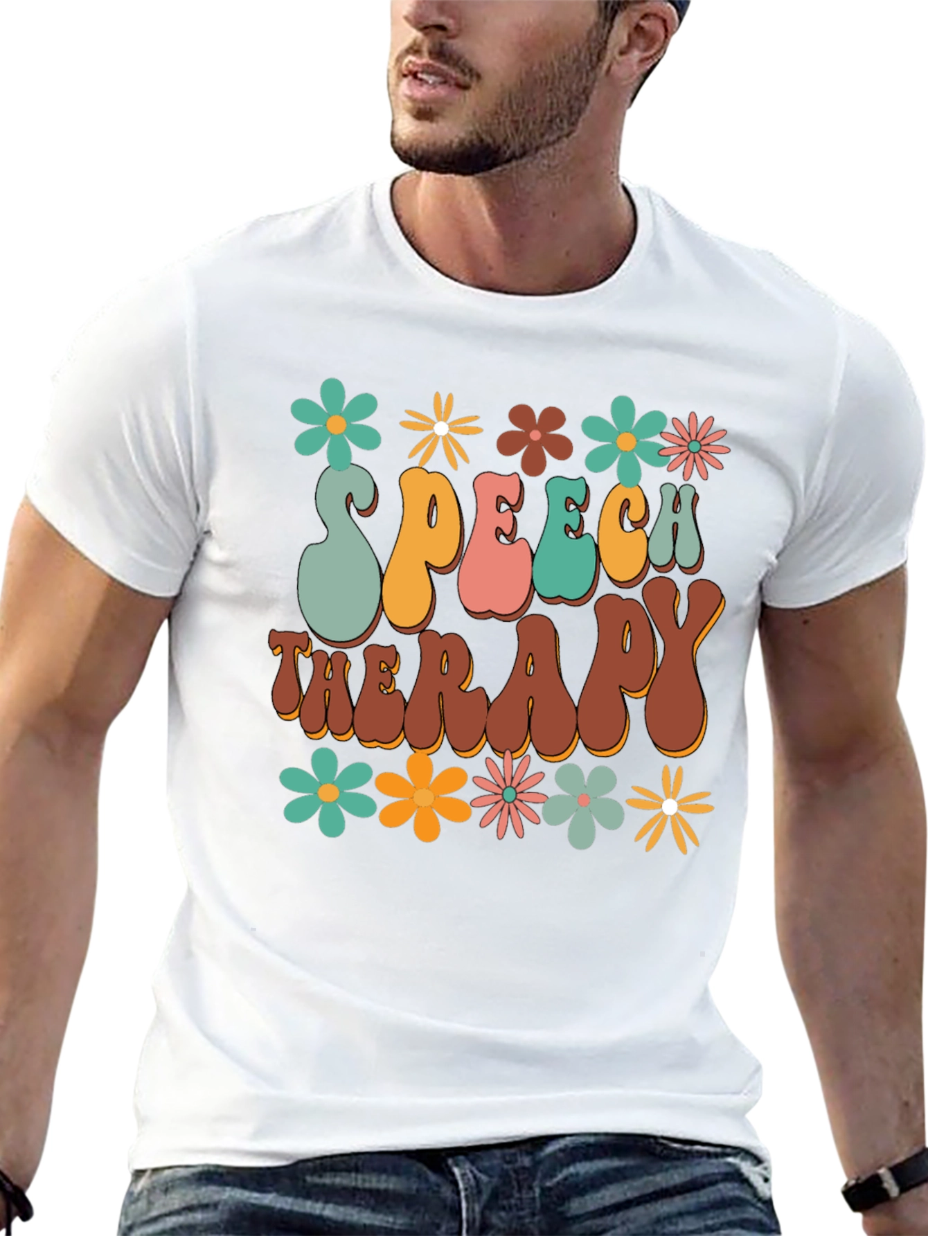 Speech Therapy Retro Floral Graphic Tee