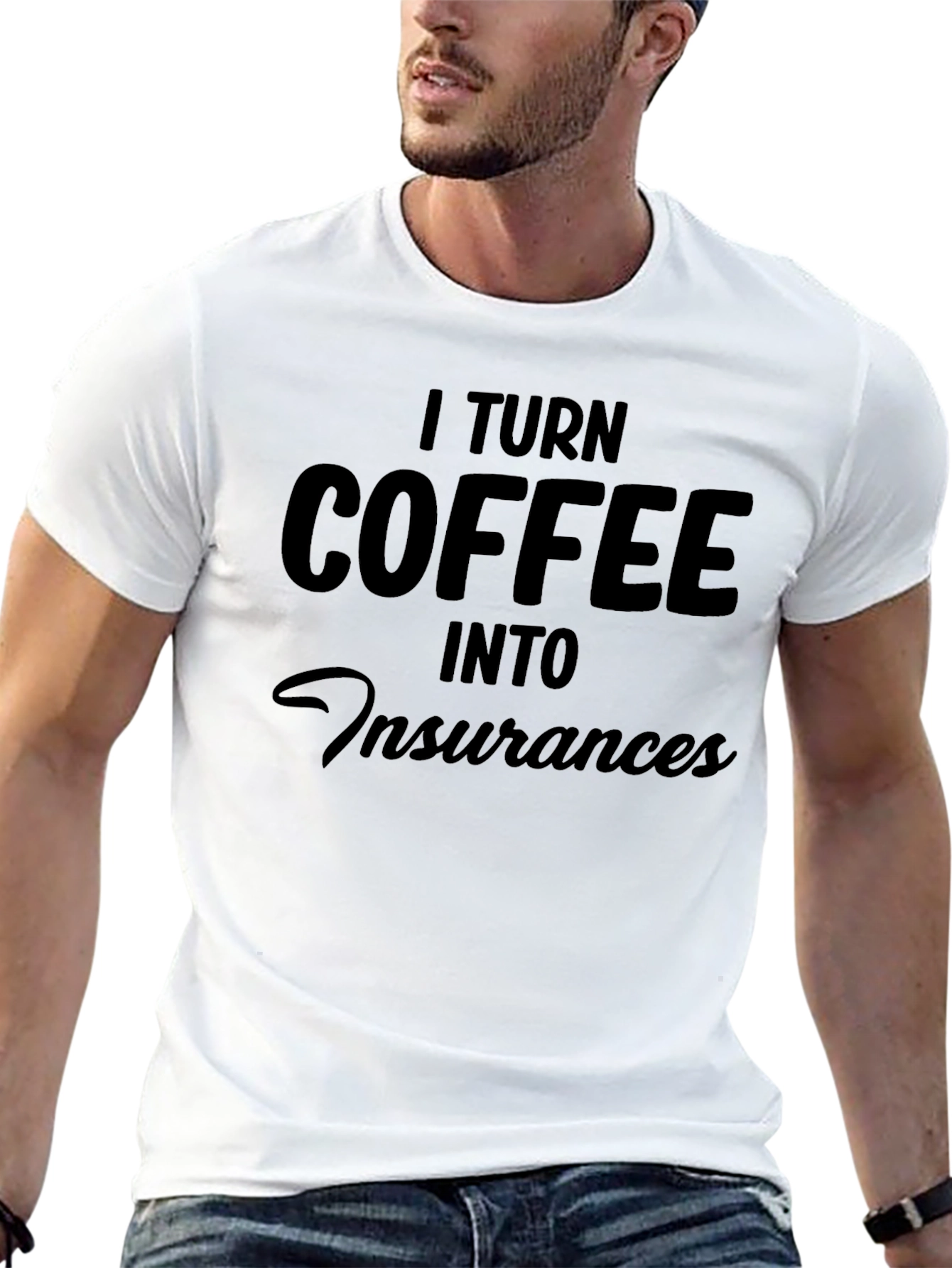 Coffee into Insurance T-Shirt - Insurance Agent Tee