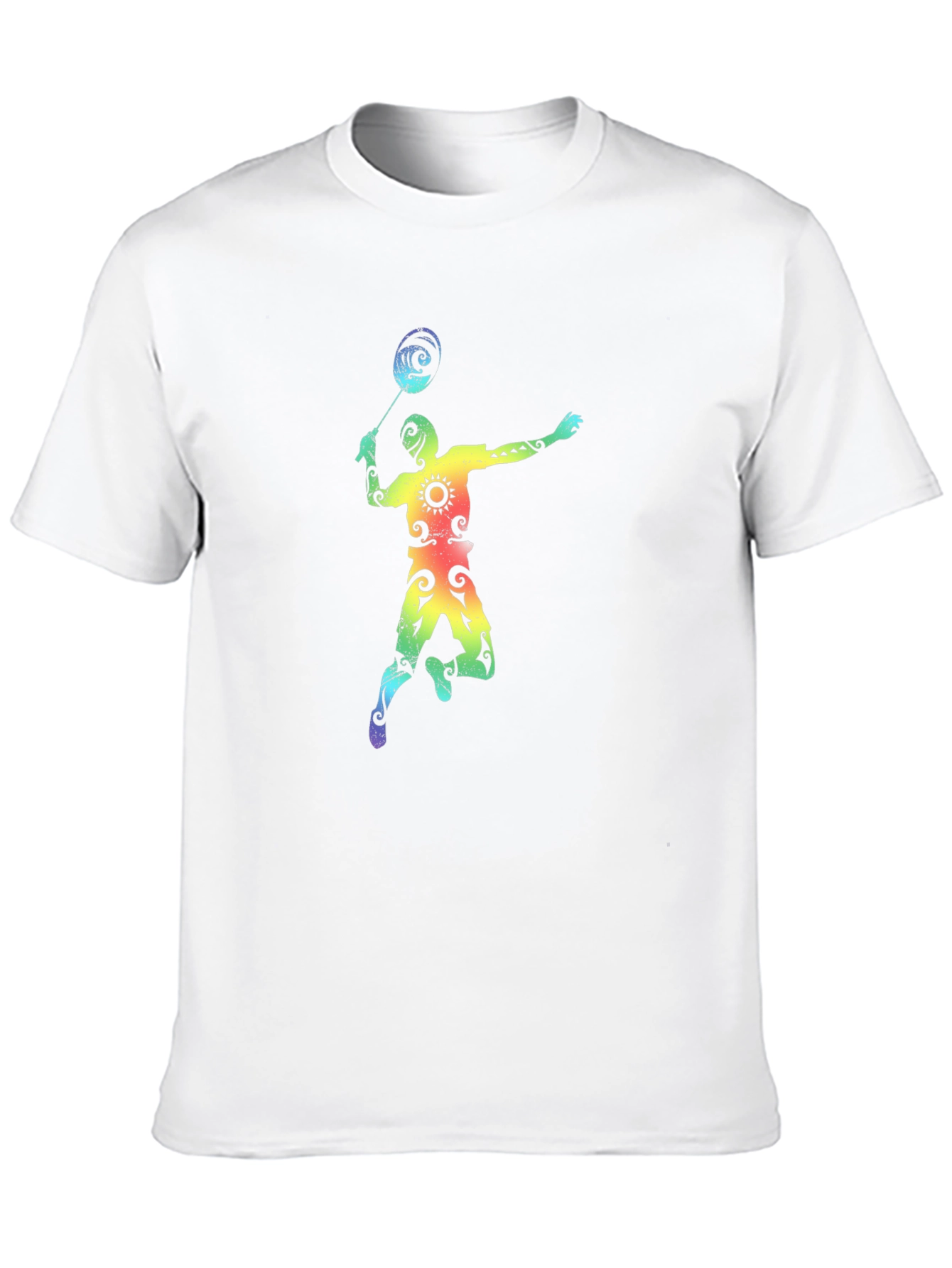 Rainbow Badminton Player Graphic Tee