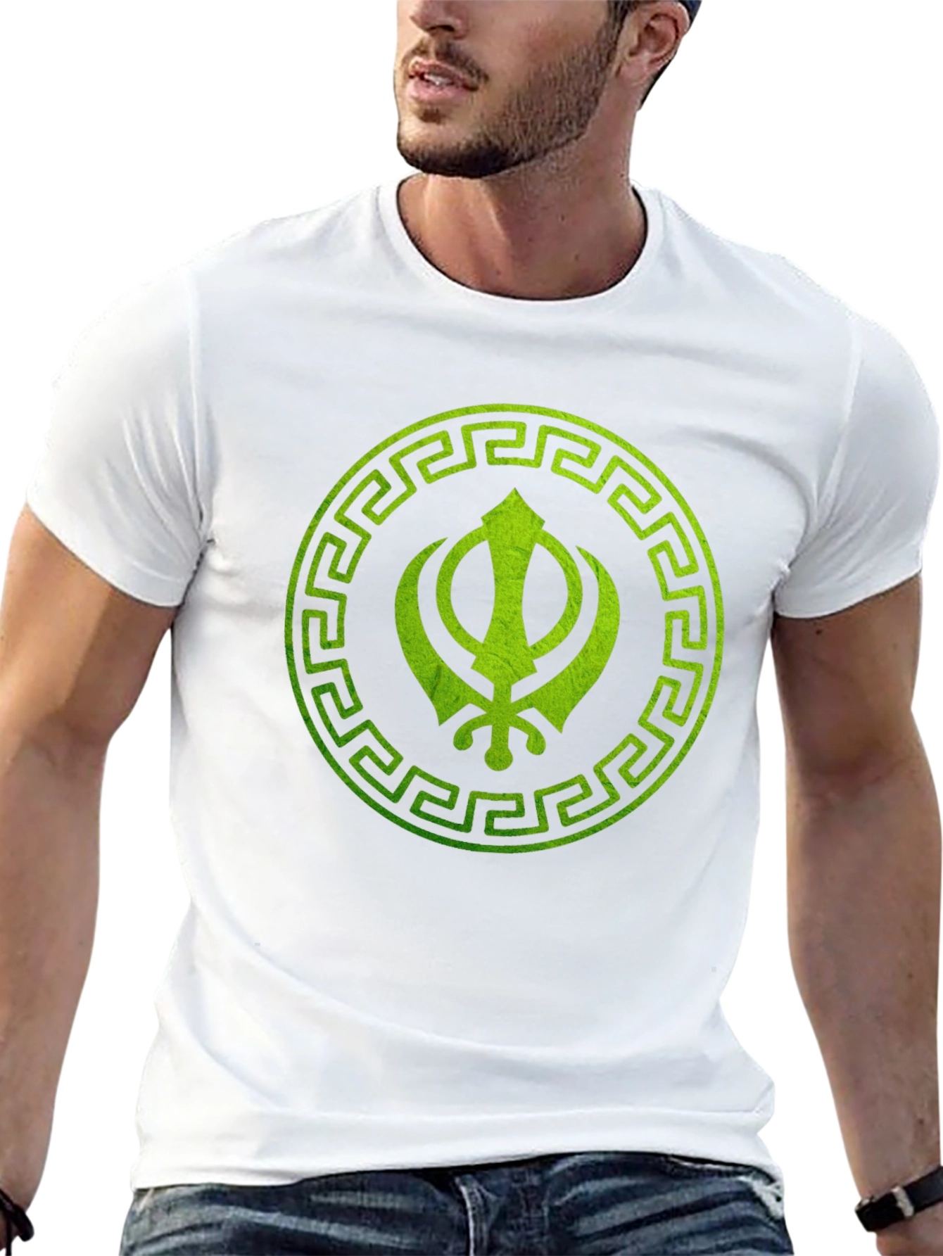 Sikh Symbol Printed Black T-Shirt