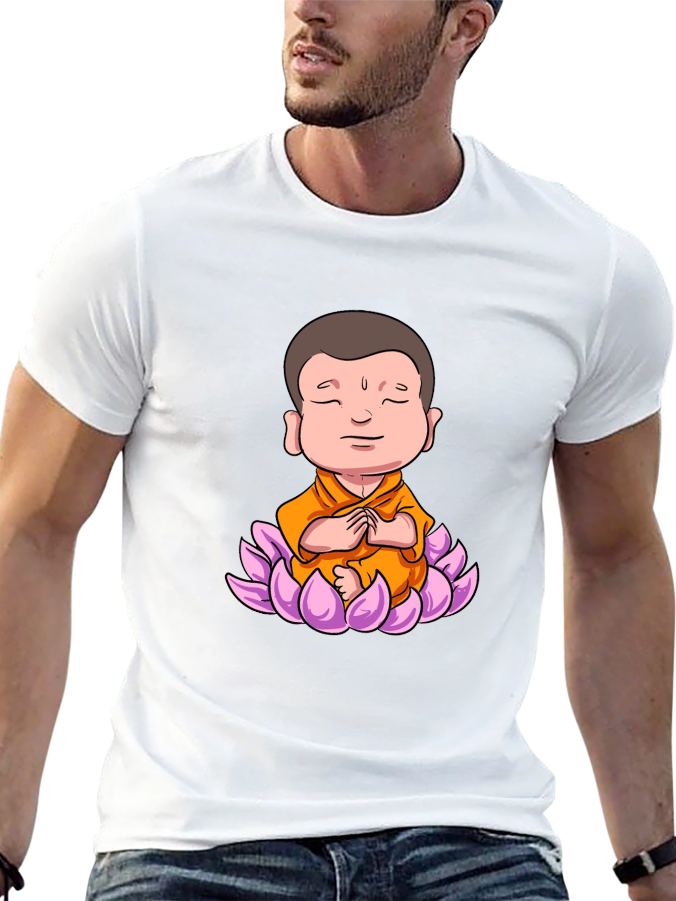 Lotus Buddha Graphic Tee - Peaceful Meditating Design