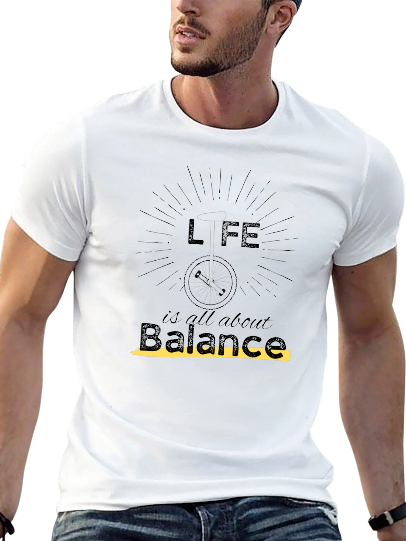 Life is Balance Graphic Black T-Shirt