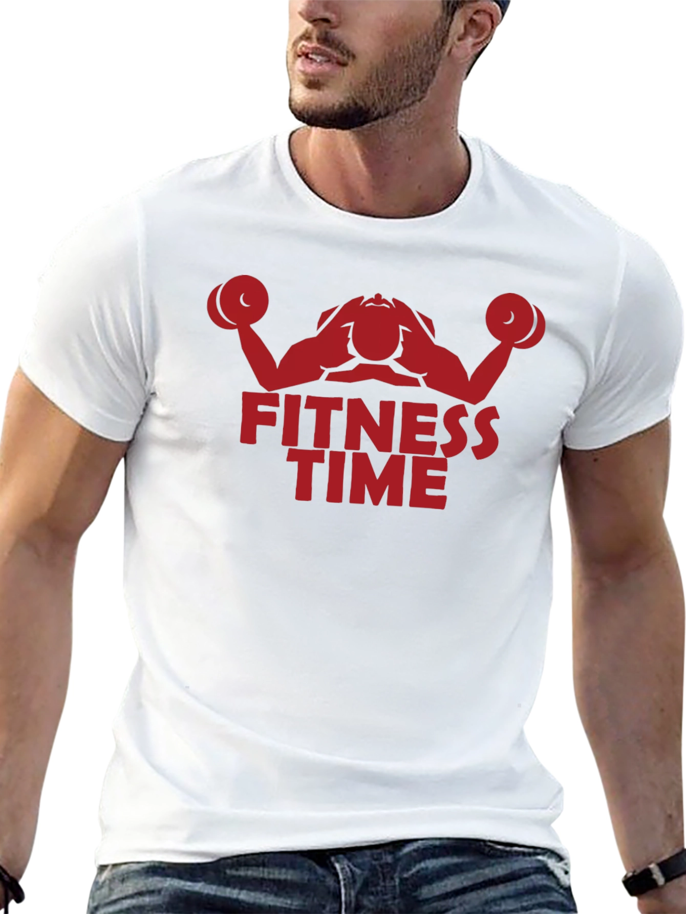 Fitness Time Graphic Tee - Black Cotton