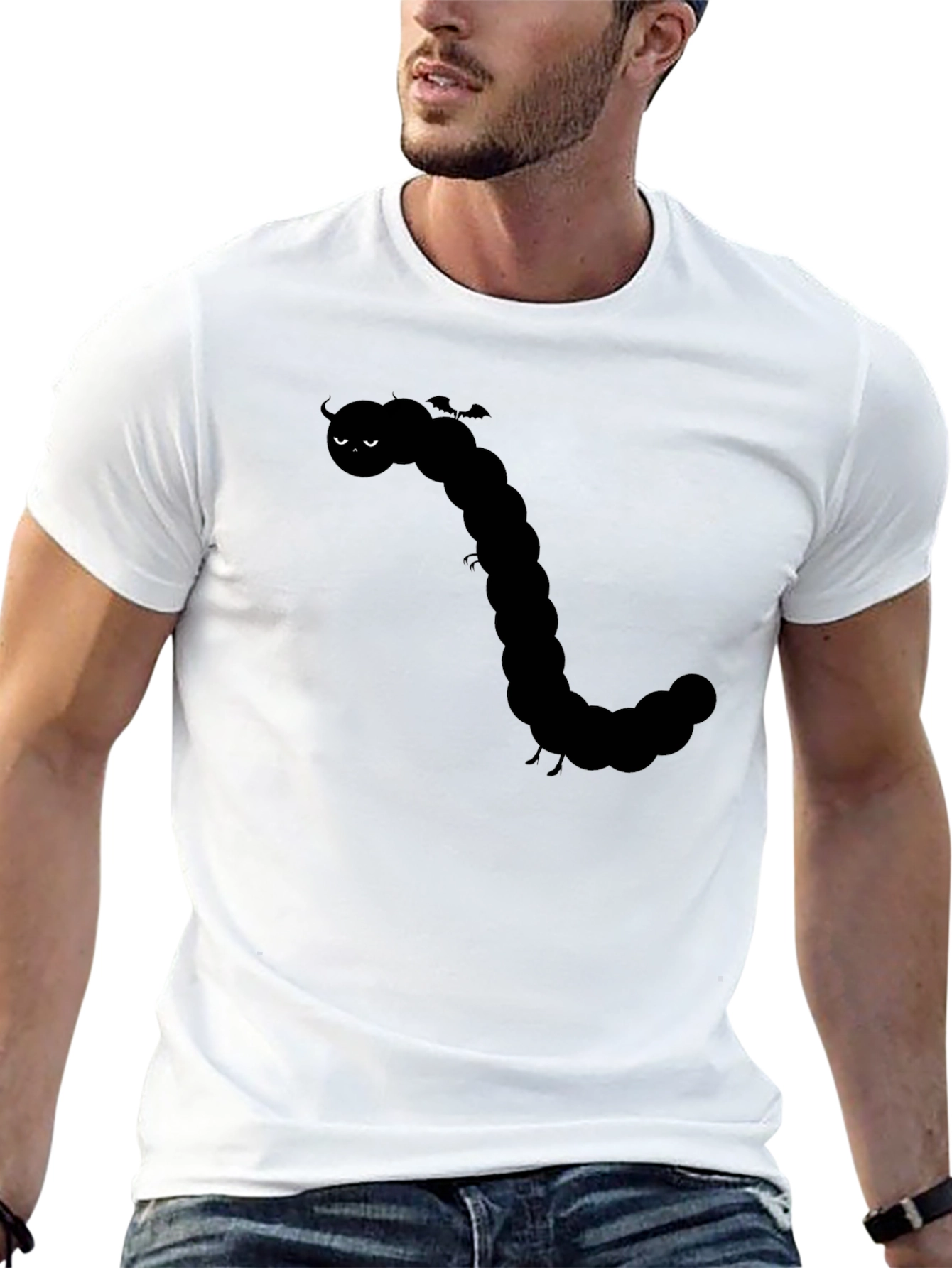 Caterpillar Graphic Tee - Black Cotton Shirt